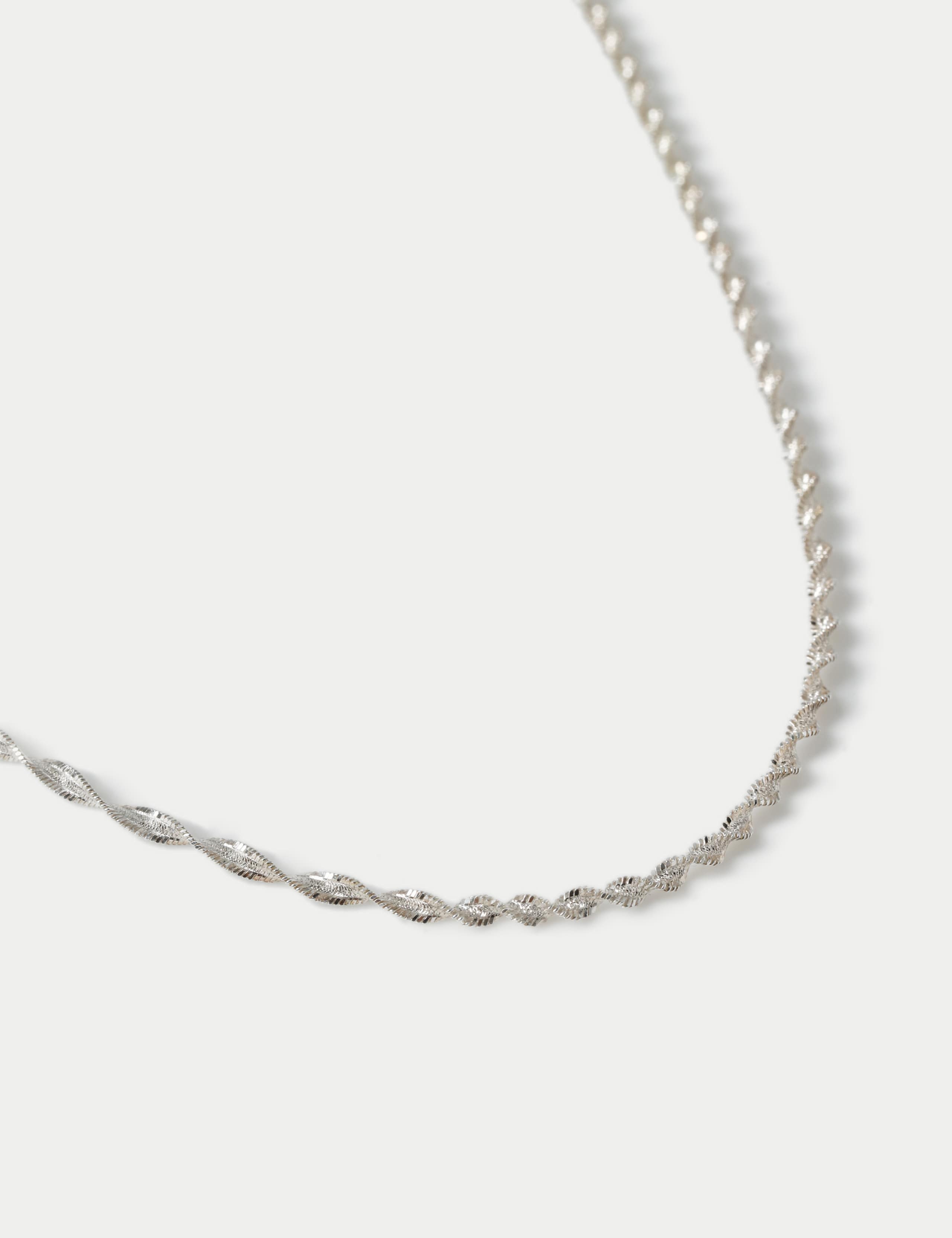 925 Sterling Silver Twist Necklace 2 of 2