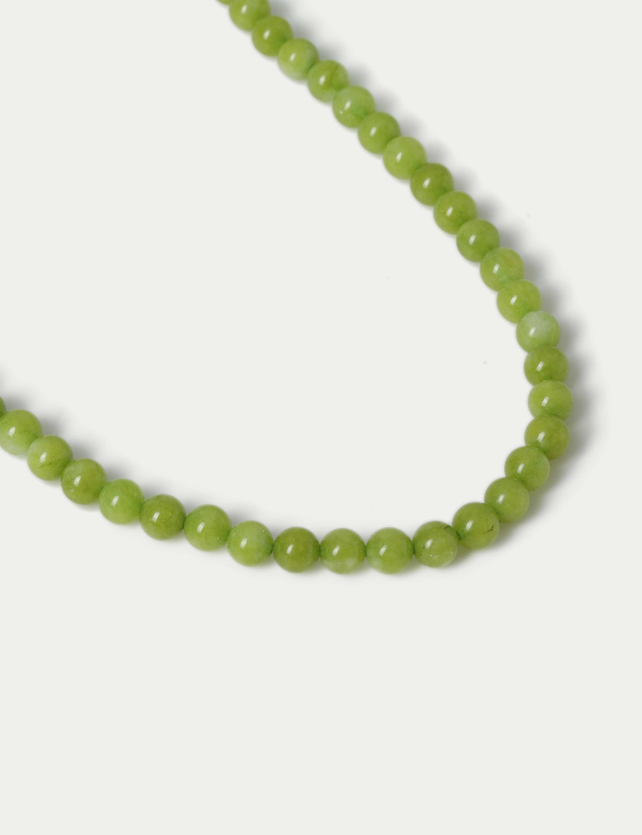 Real Stone Lime Beaded Necklace 2 of 2