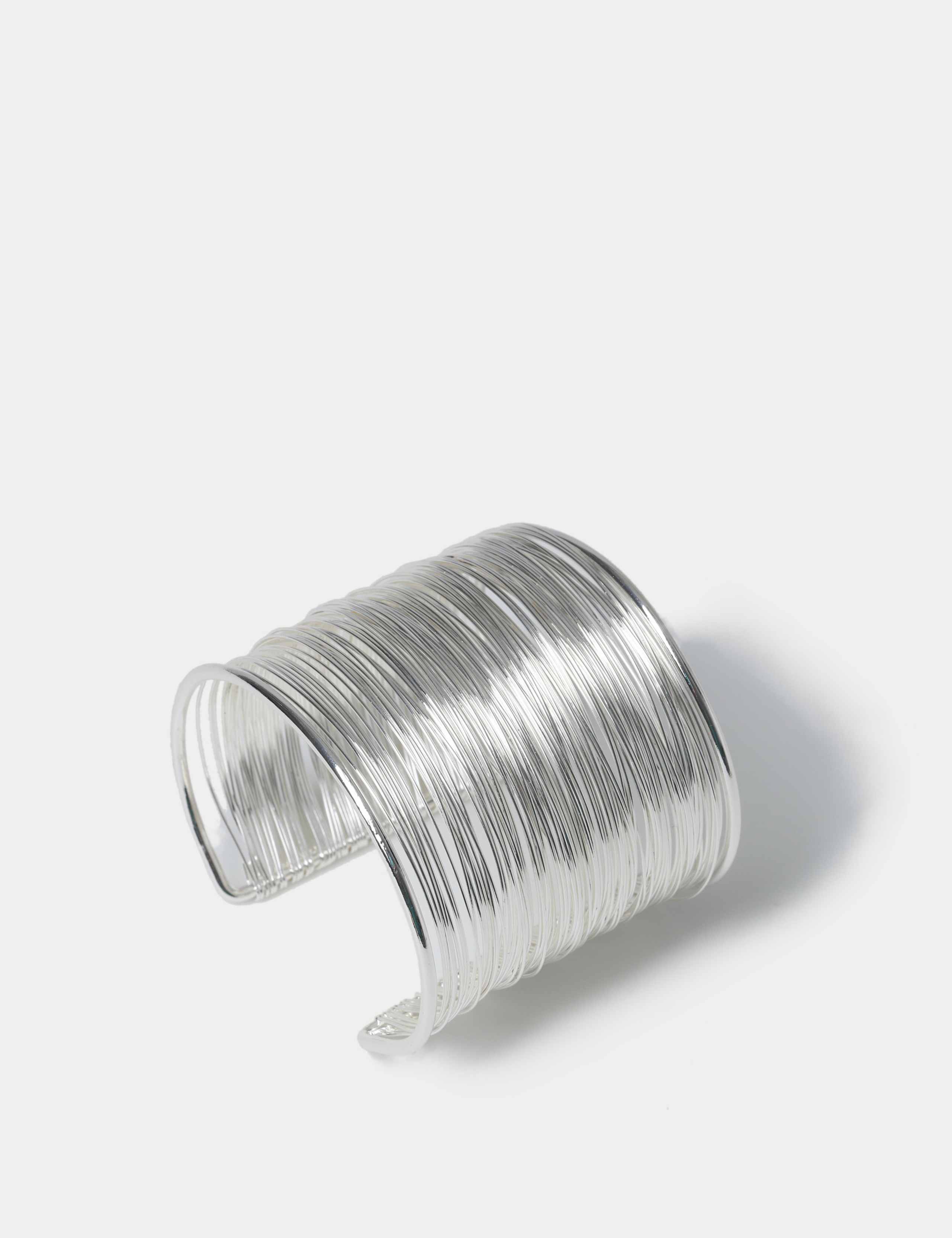 Silver Tone Wire Cuff 2 of 2