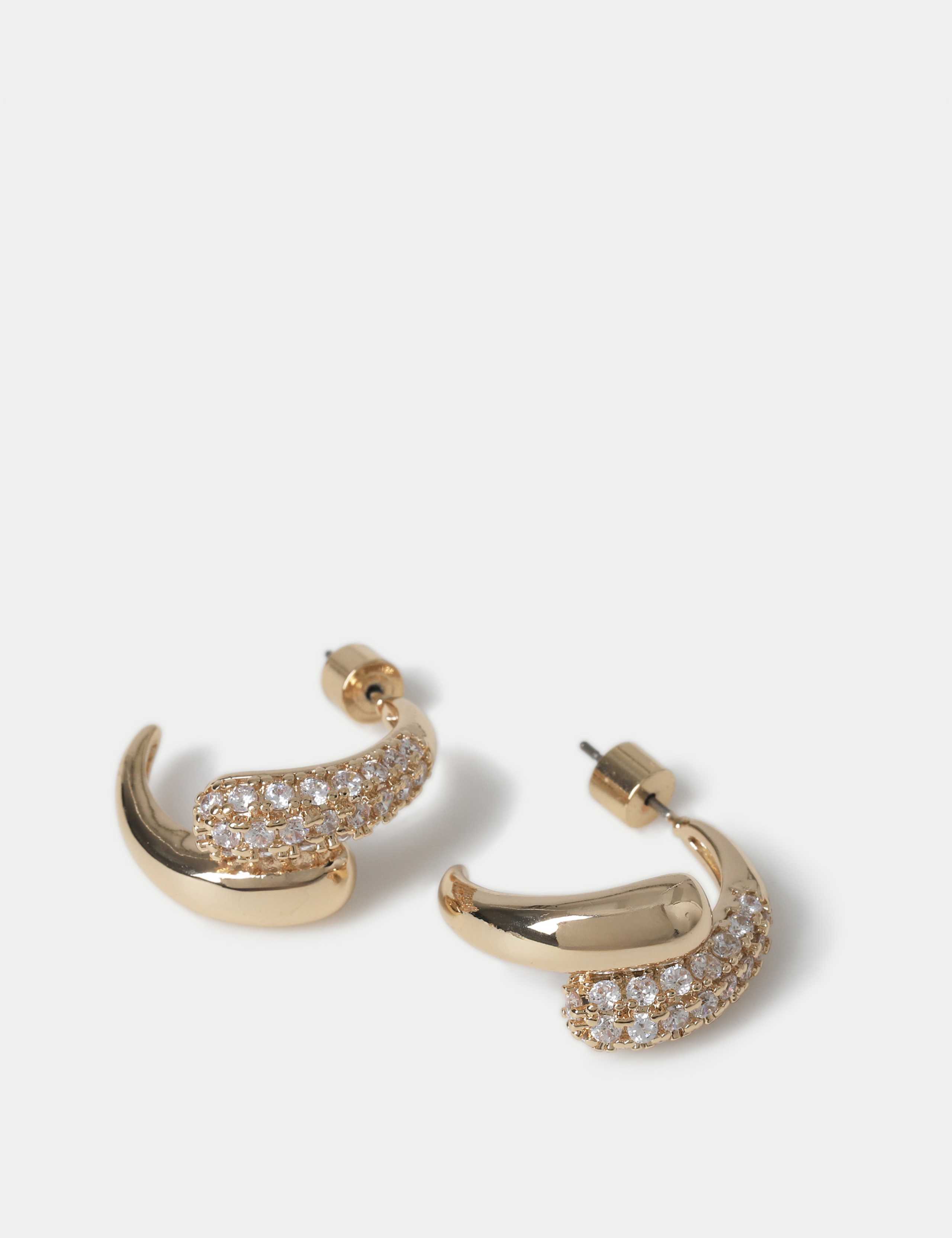 Cubic Zirconia Pave Hoop Earring 3 of 3