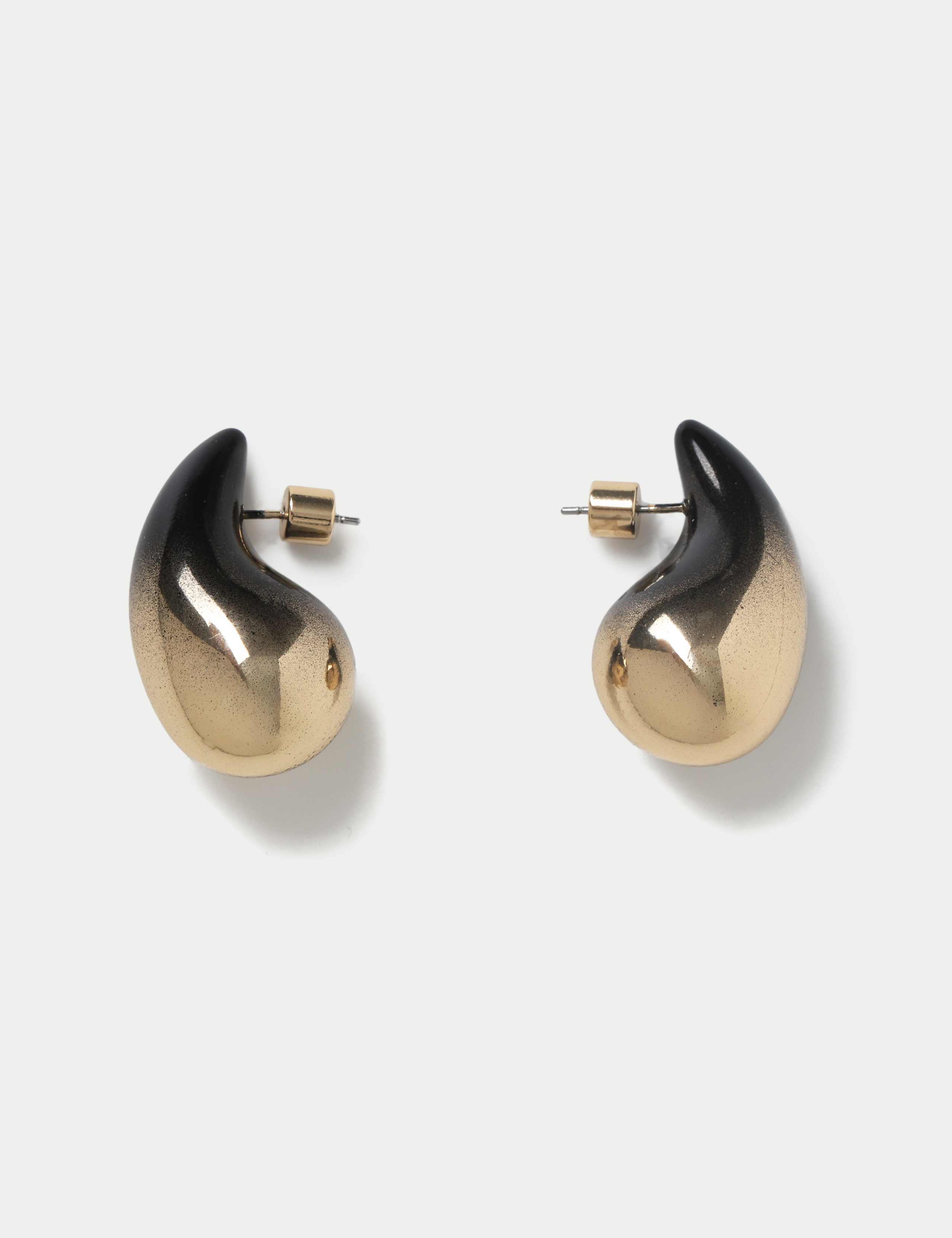 Ombre Black and Gold Tone Tear Drop Earrings 3 of 3