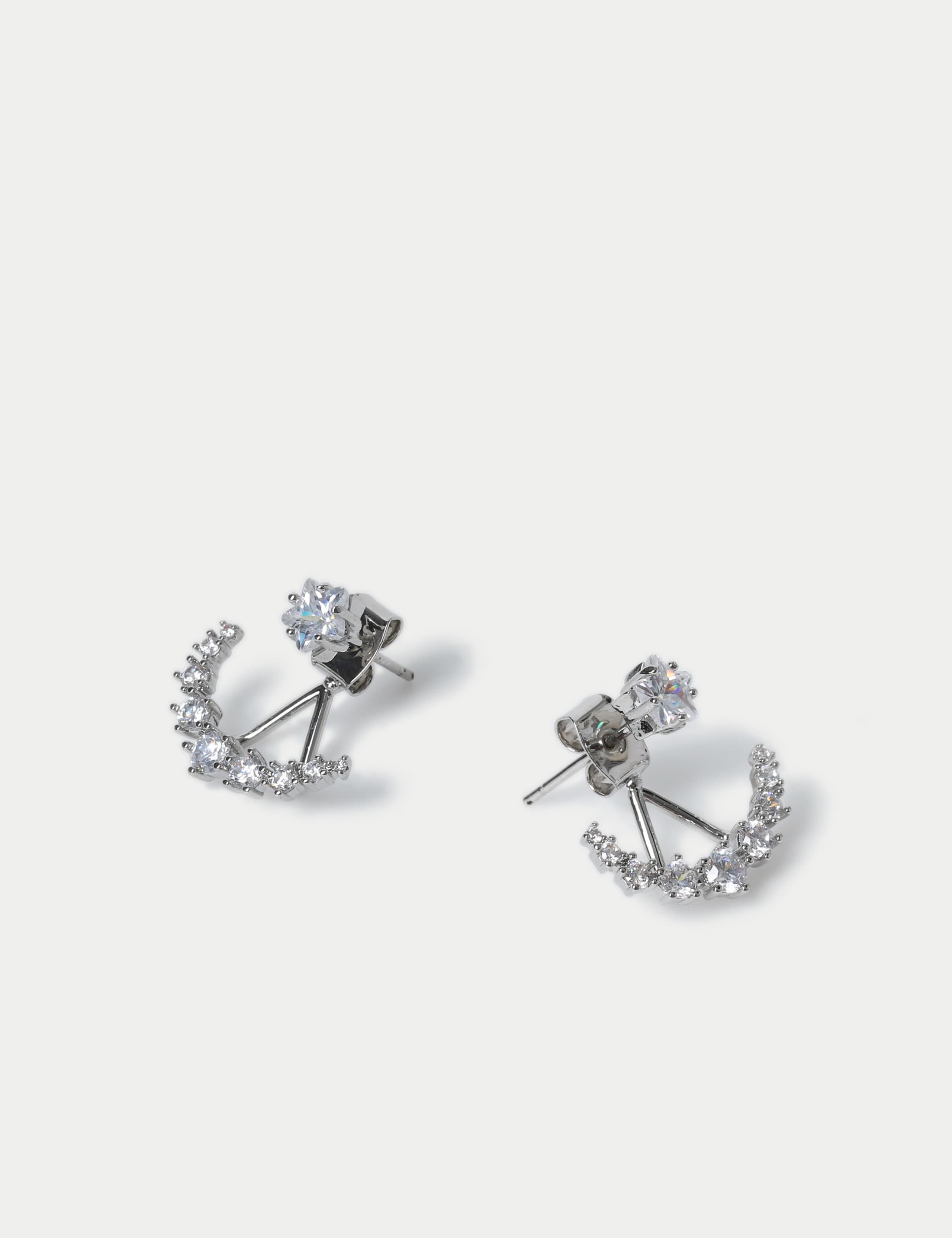 Platinum Plated Cubic Zirconia Stud Earring 2 of 2