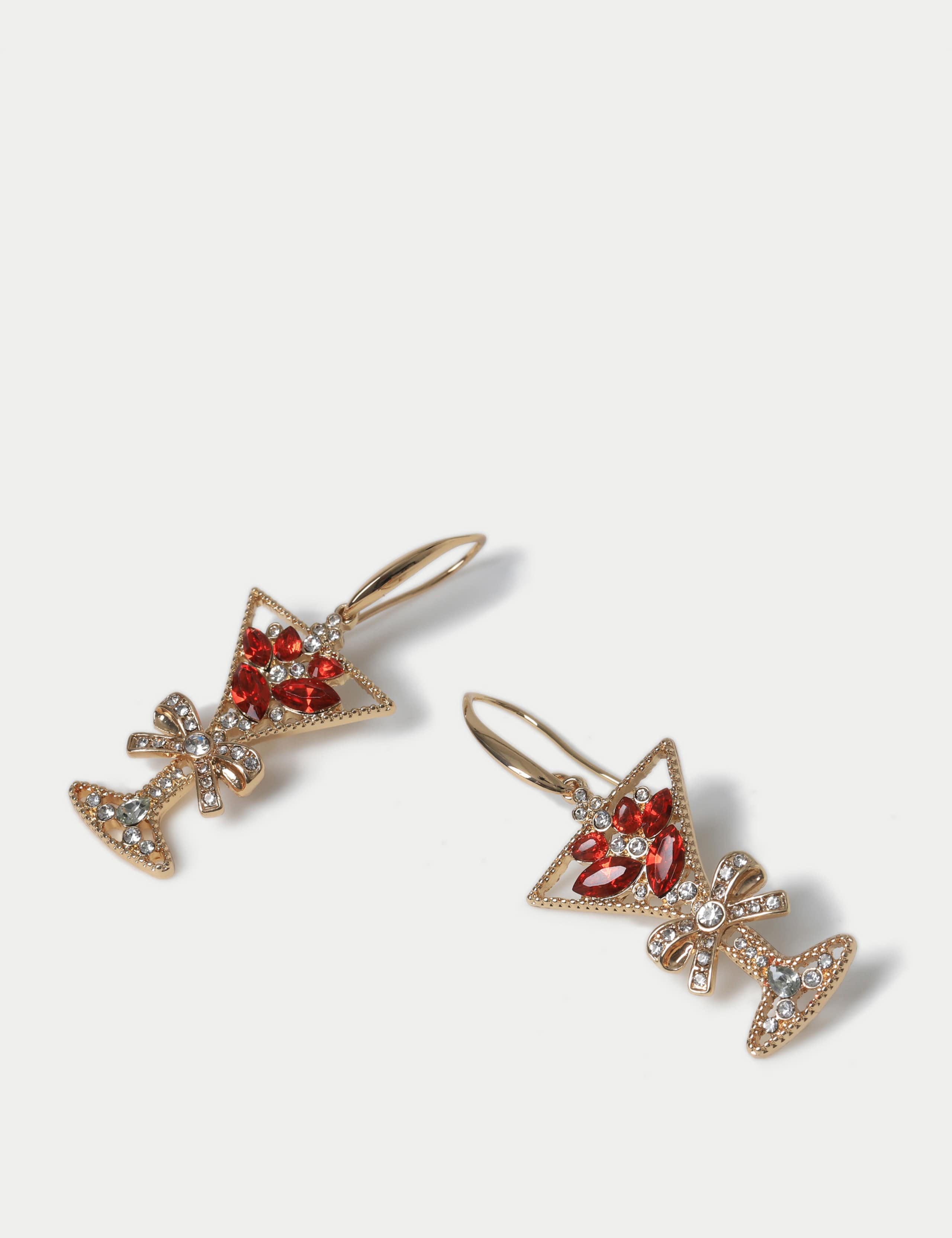 Christmas Cocktail Glass Earrings 2 of 2