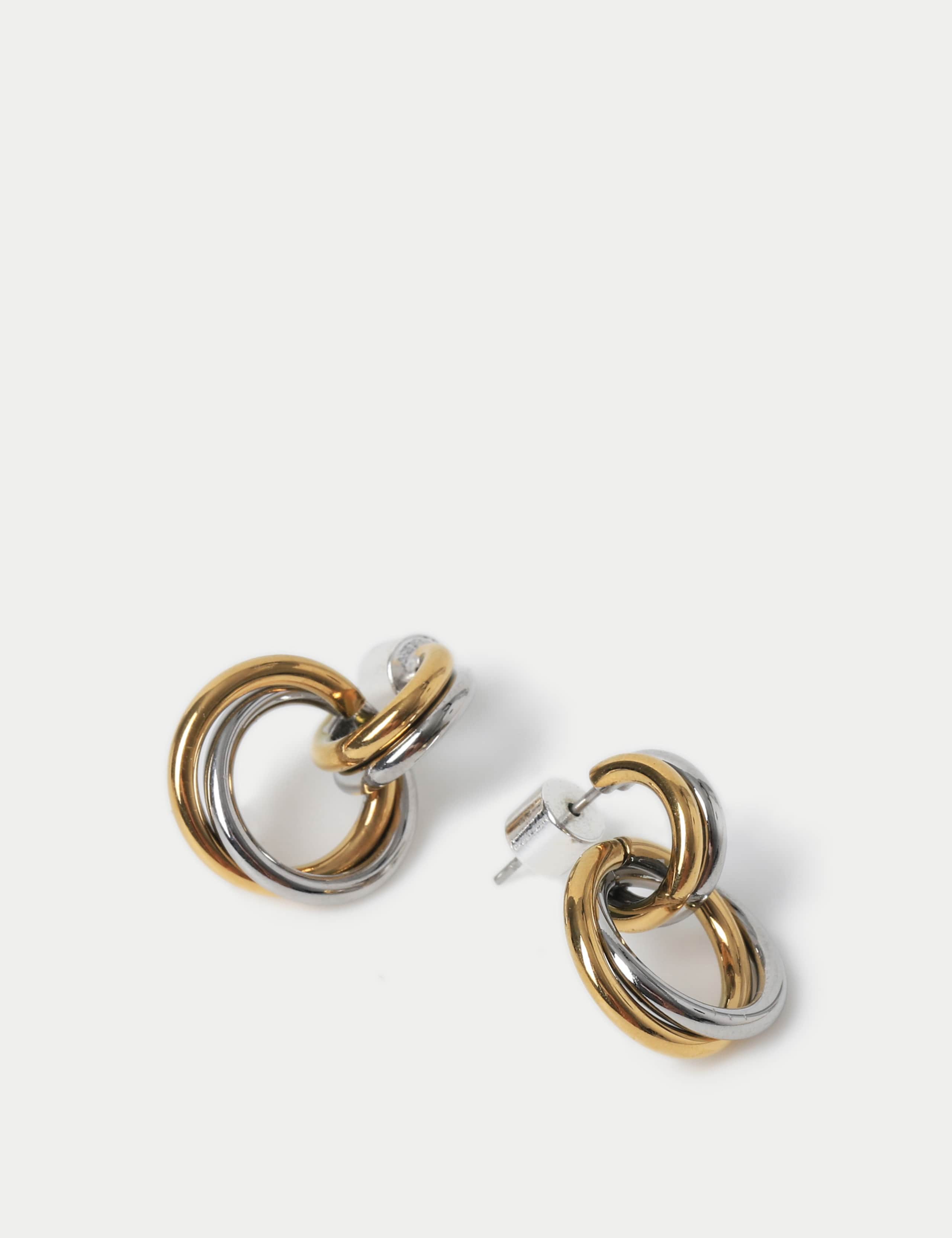 Stainless Steel Double Loop Hoops 2 of 2