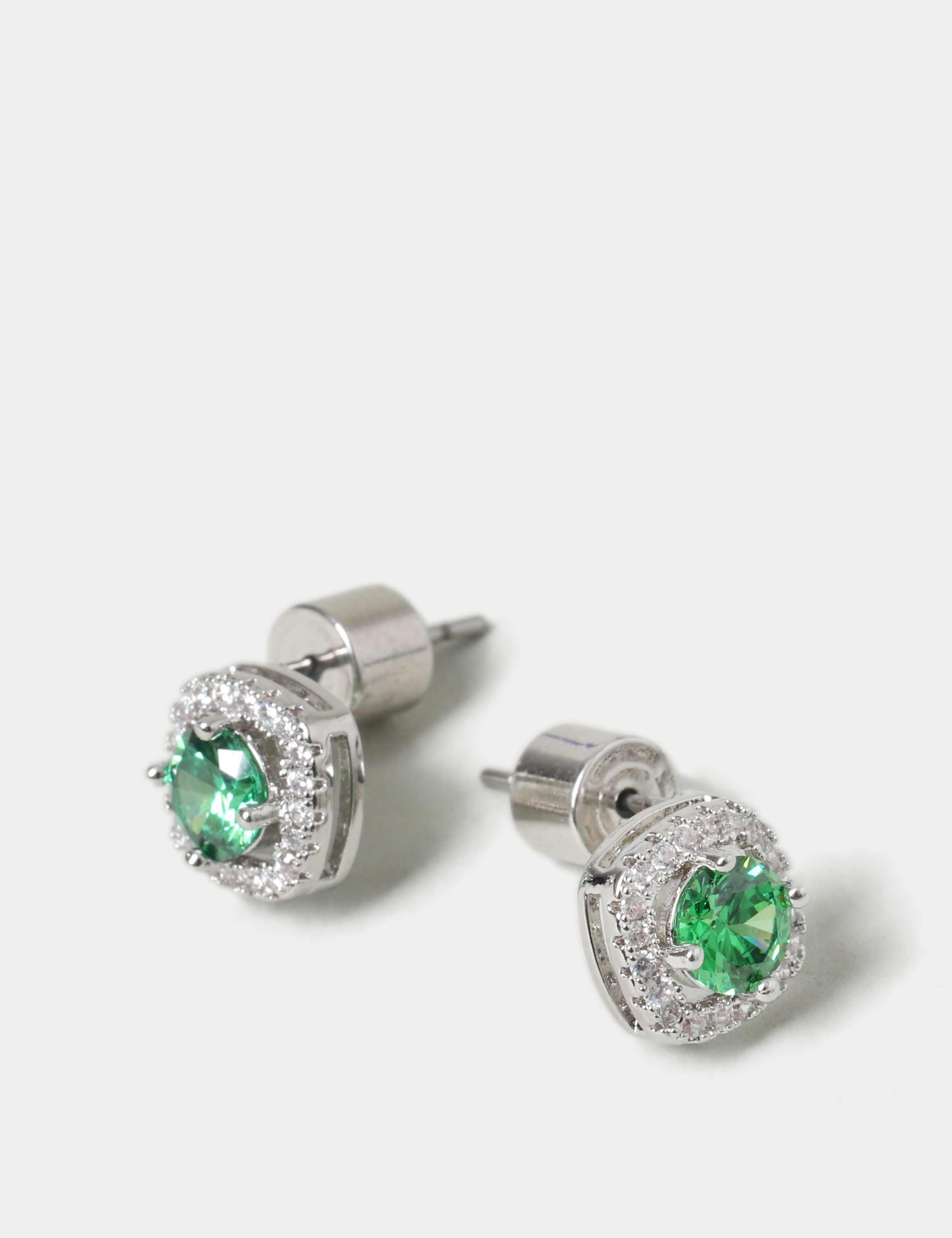 Platinum Plated May Stud Earrings 2 of 3