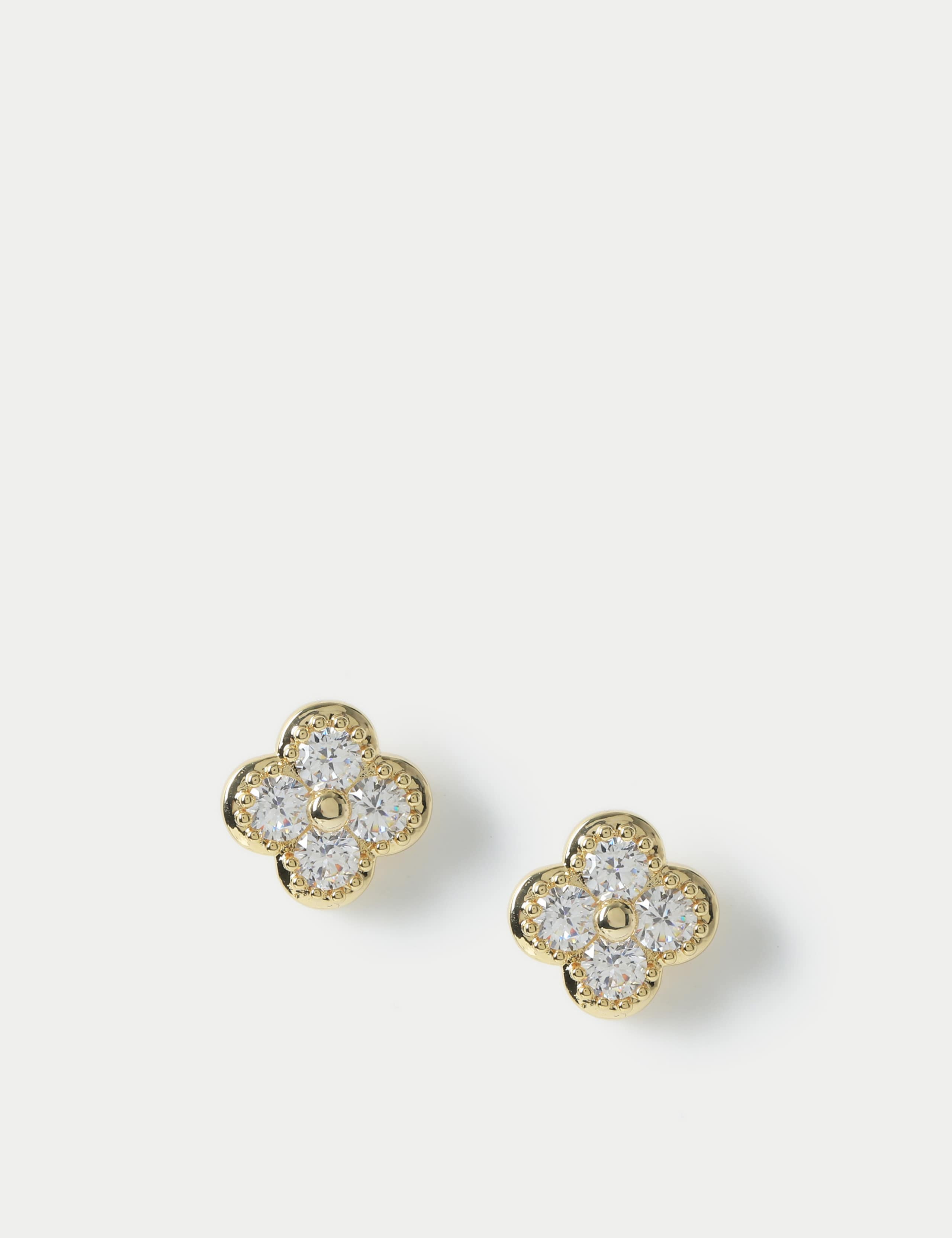 Cubic Zirconia Flower Stud 1 of 2