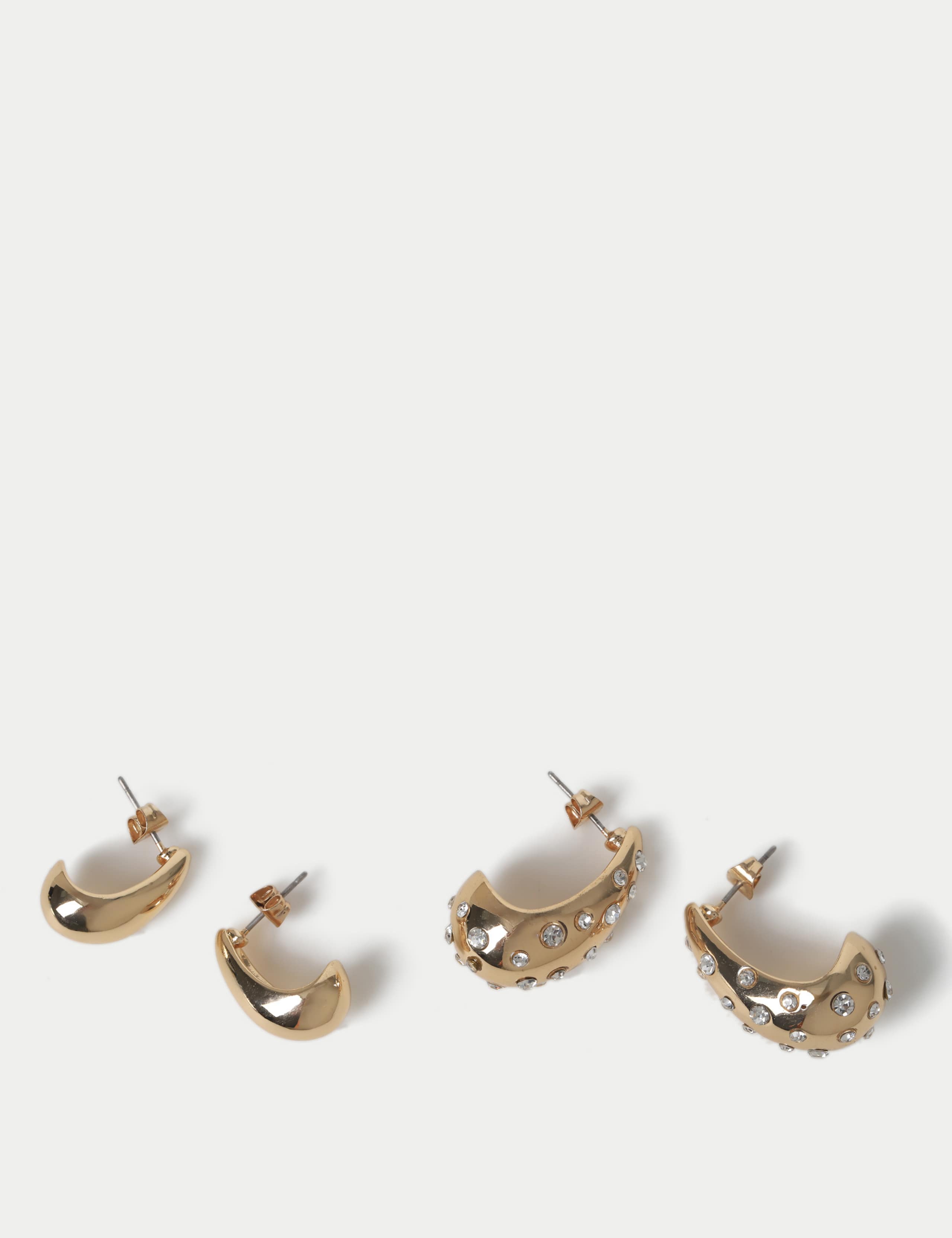 2 Pack Gold Tone Tear Drop Earring 3 of 3