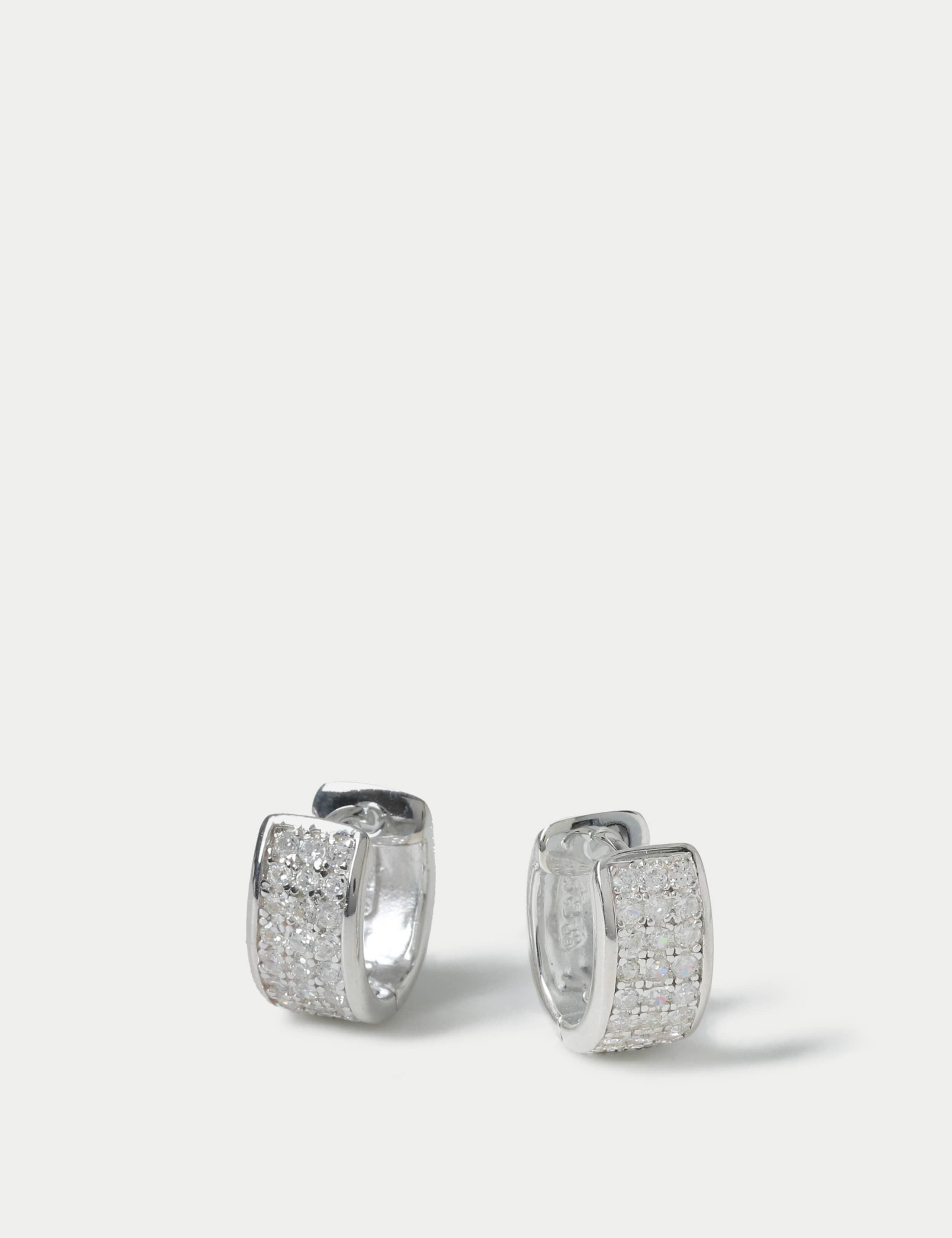 925 Sterling Silver Cubic Zirconia Hoop Earring 2 of 2