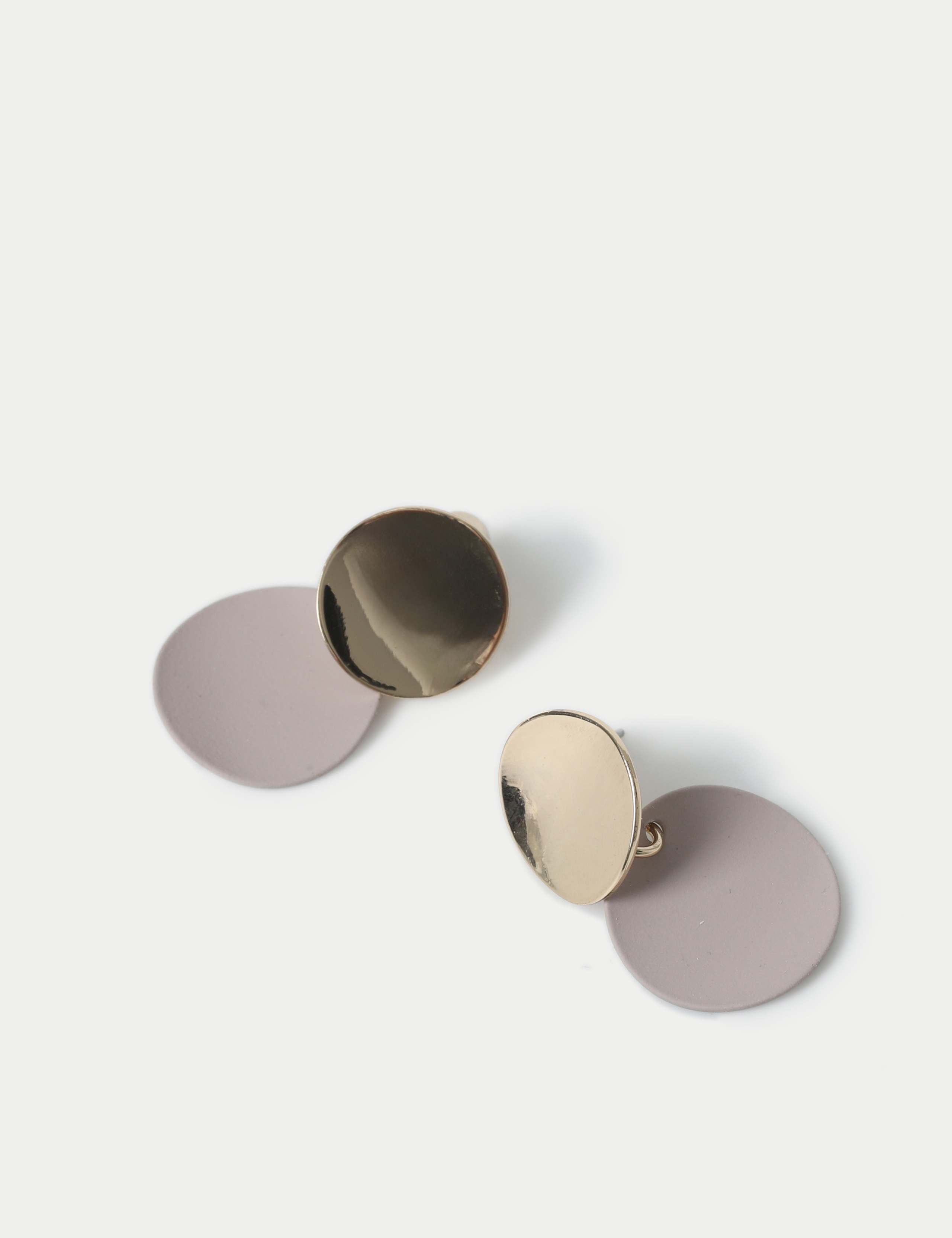 Powder Coat Circle Disc Drop Earrings 2 of 2