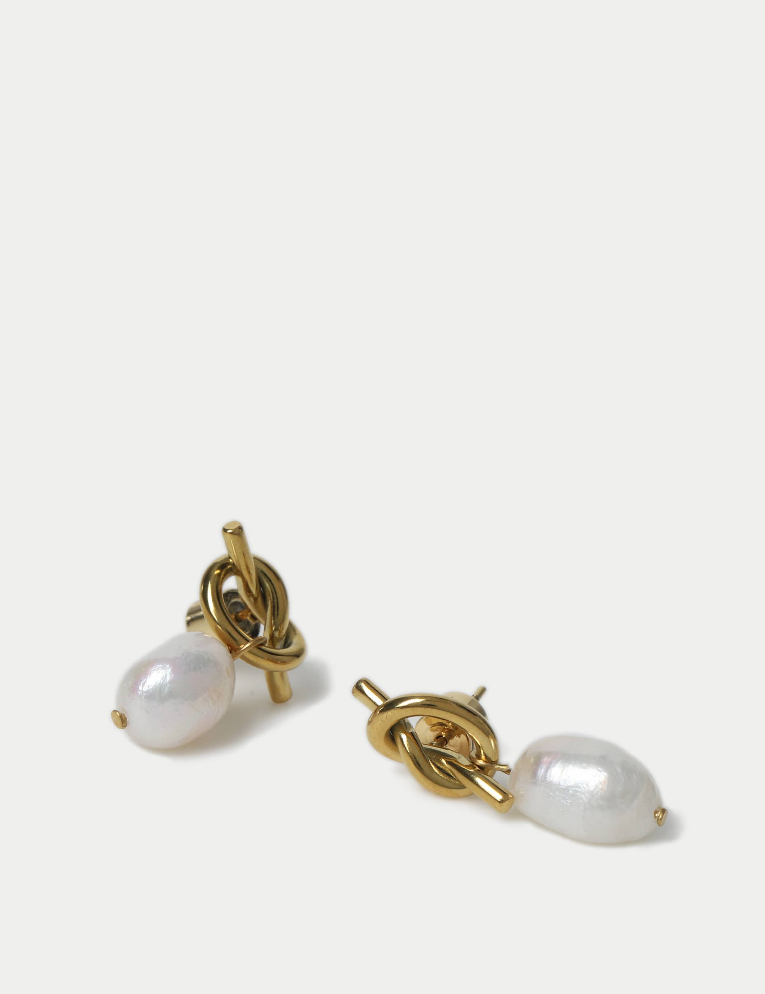 Fresh Water Pearl Knot Drop Earrings 2 of 2