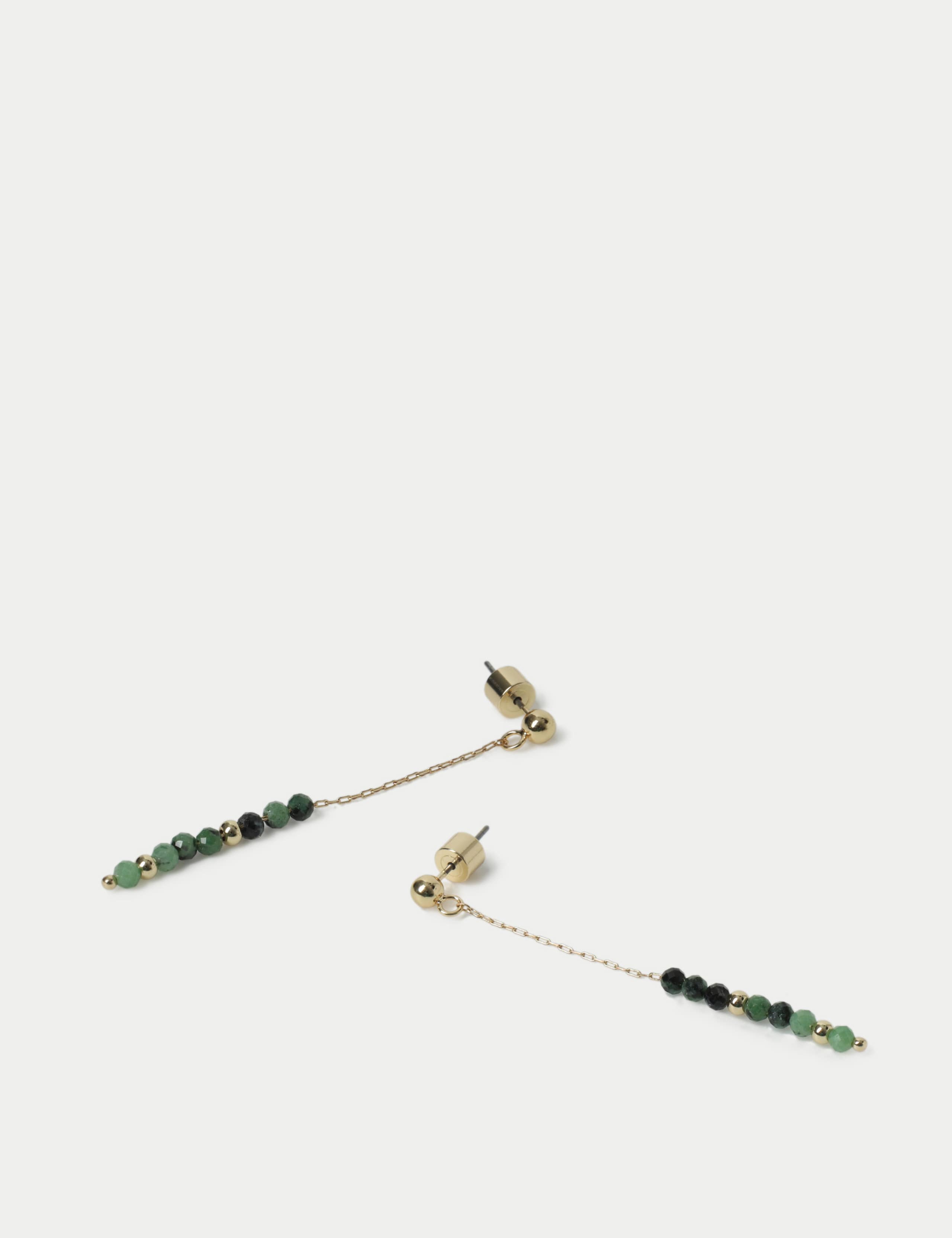 Semi Precious Skinny Drop Earrings 2 of 3