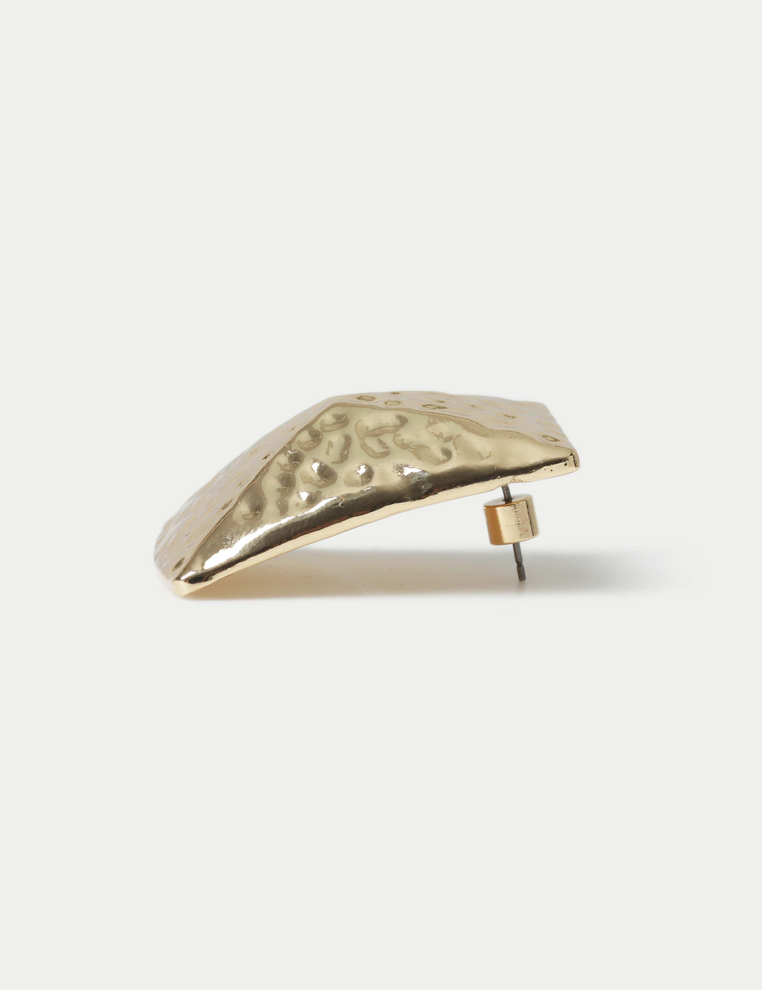 Oversized Hammered Rectangular Earrings 3 of 3