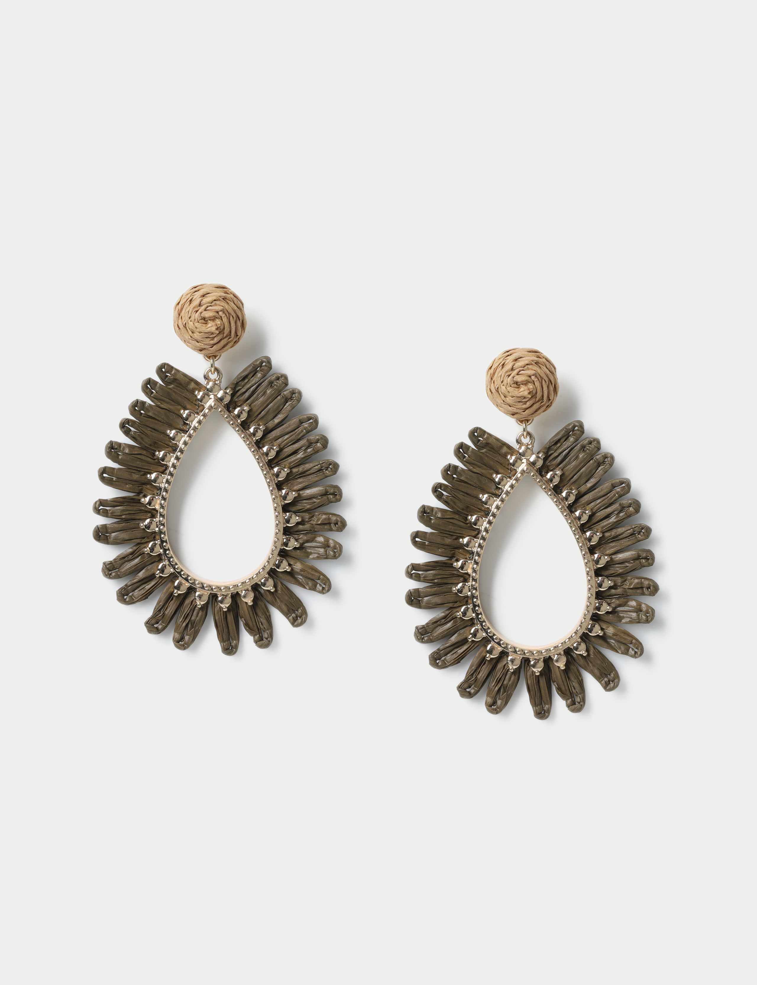 Raffia Flat Droplet Earrings 1 of 2