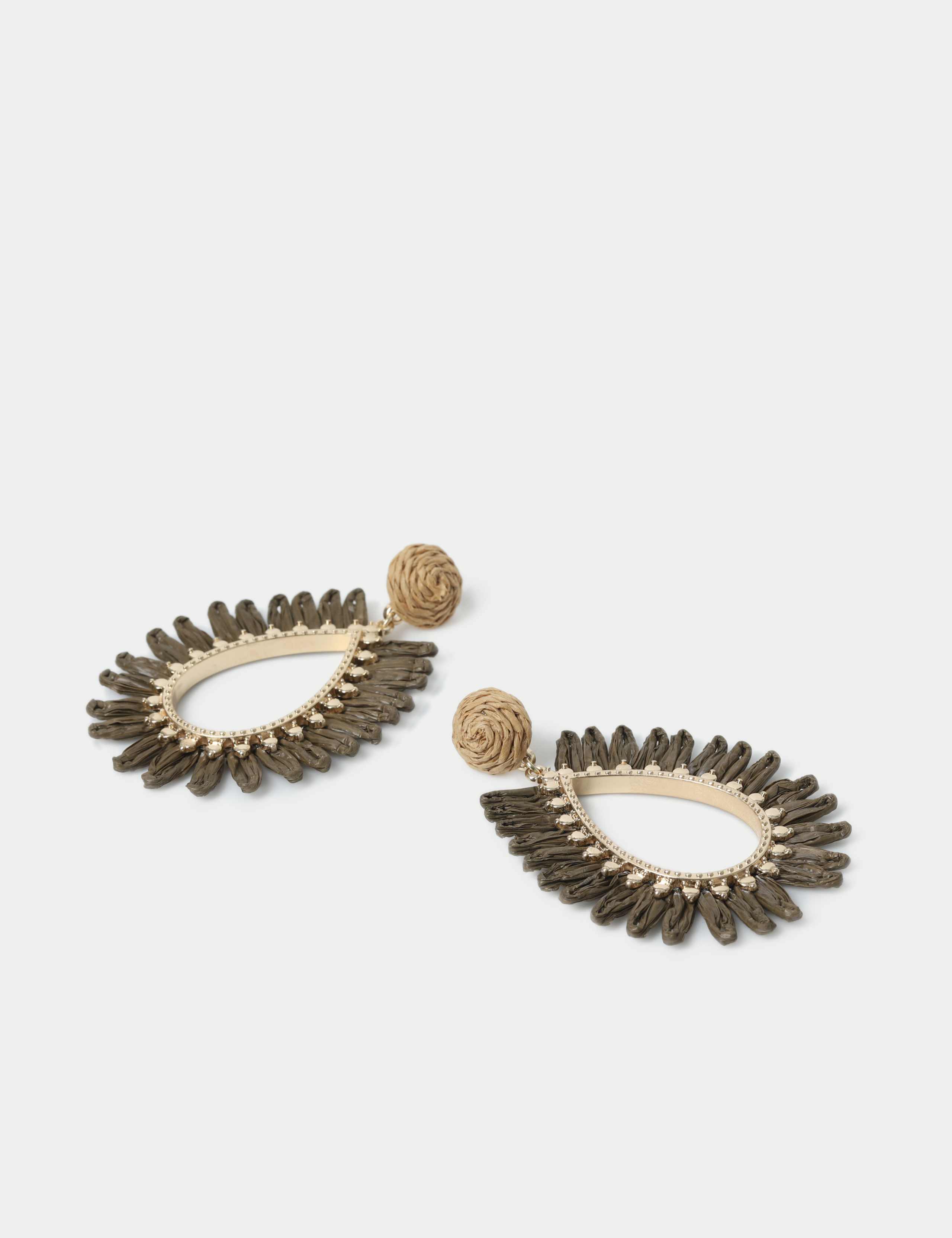 Raffia Flat Droplet Earrings 2 of 2
