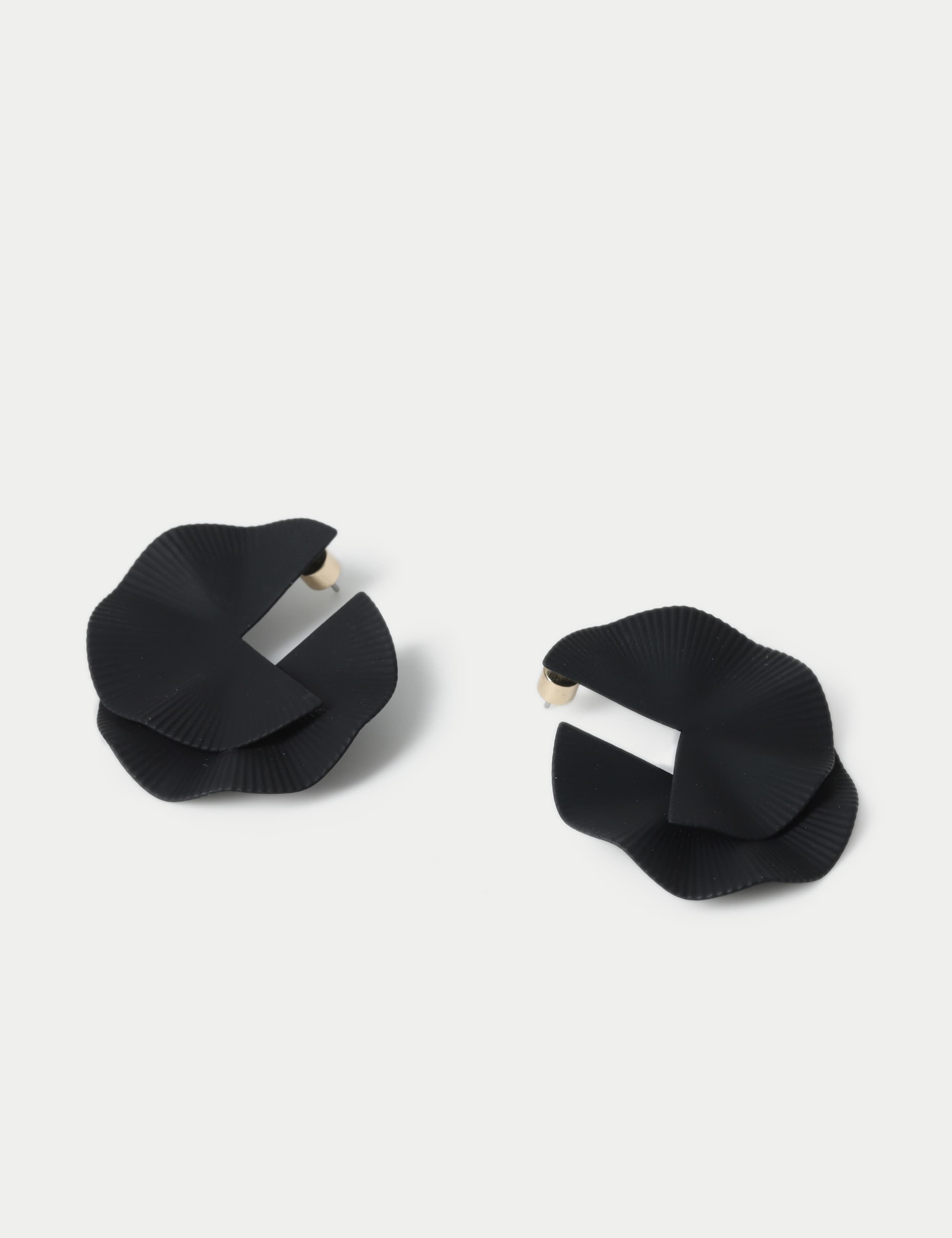 Matte Black Oversized Shape Earrings 2 of 2