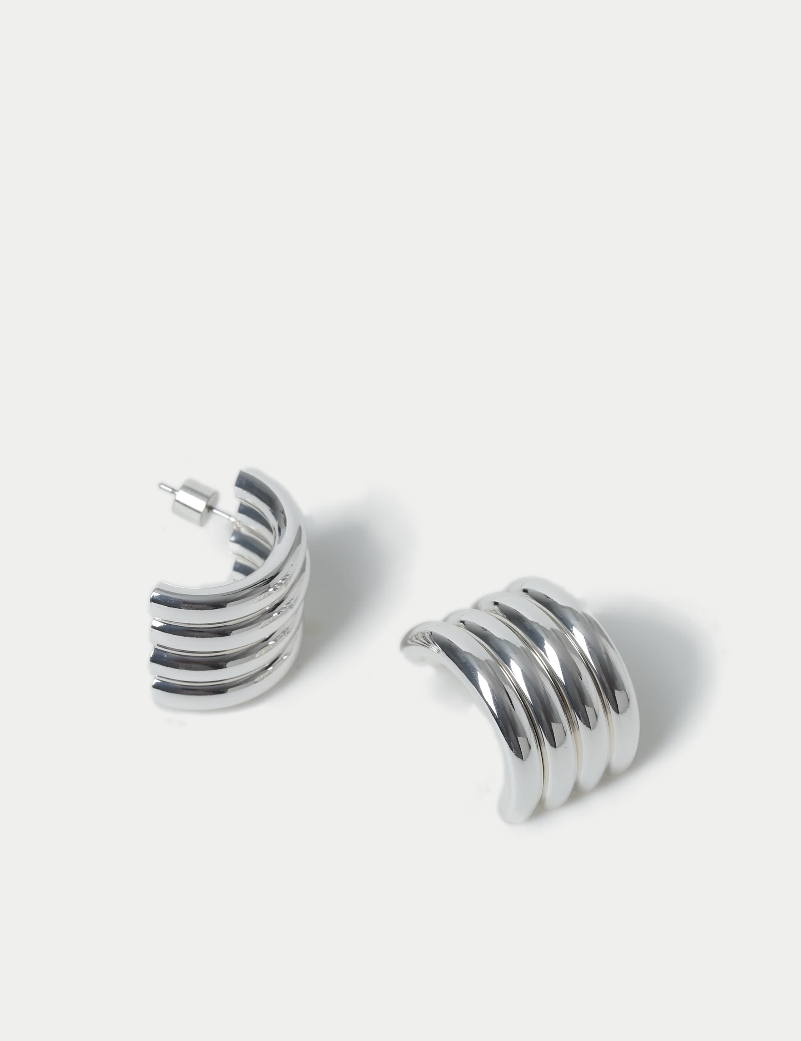 Vertical Ridged Stud Earrings 2 of 2