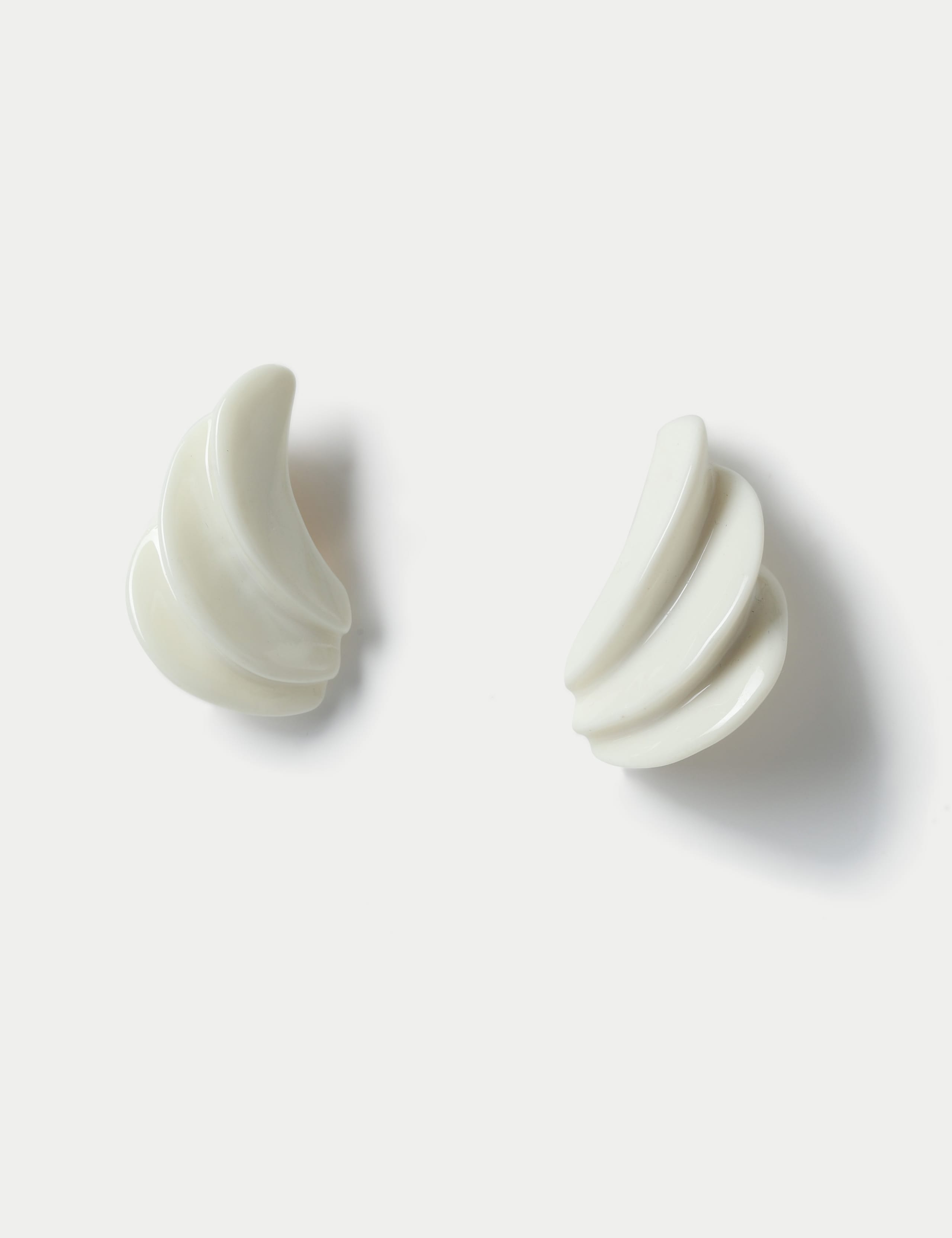 White Three Row Layer Earrings 3 of 3