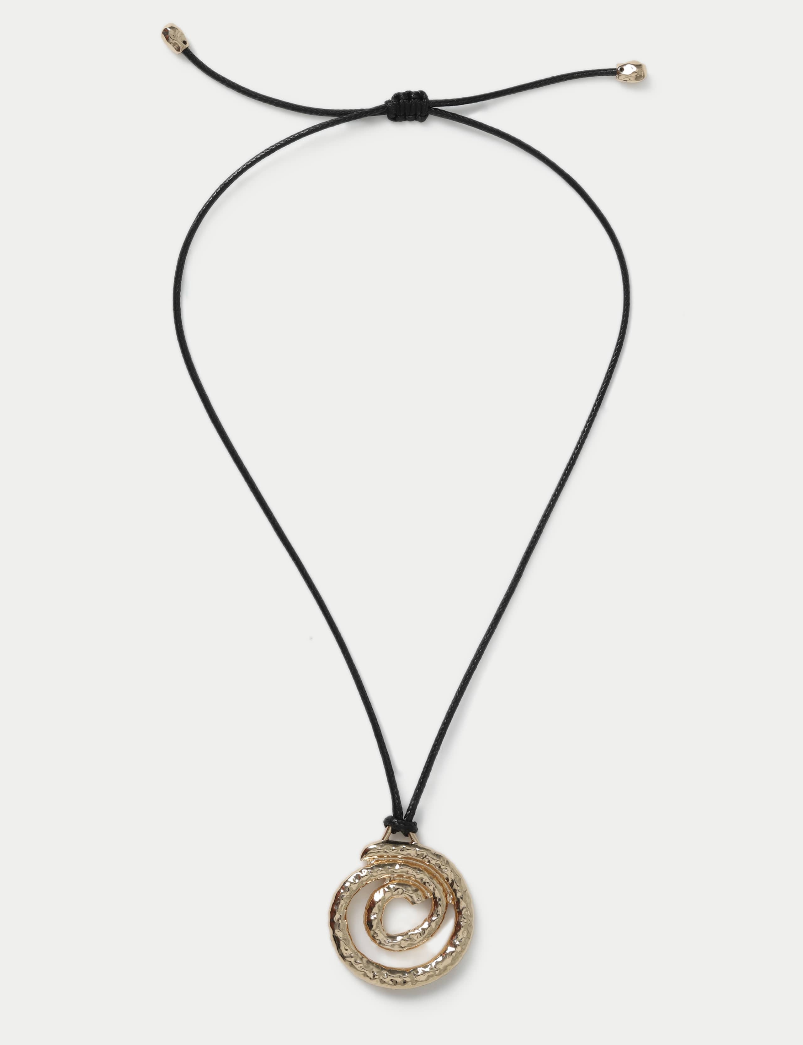 Swirl on Black Cord Pendant Necklace 1 of 2