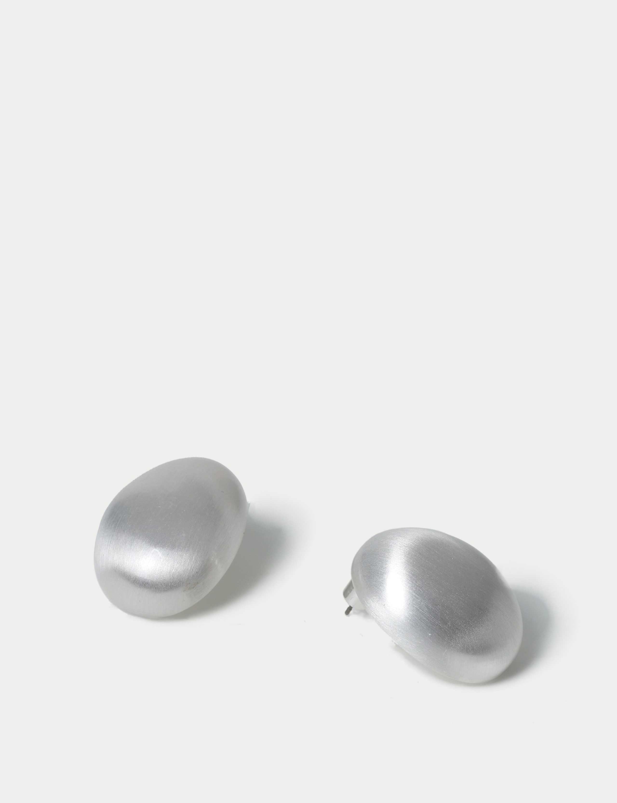 Oval Brushed Stud Earrings 2 of 2