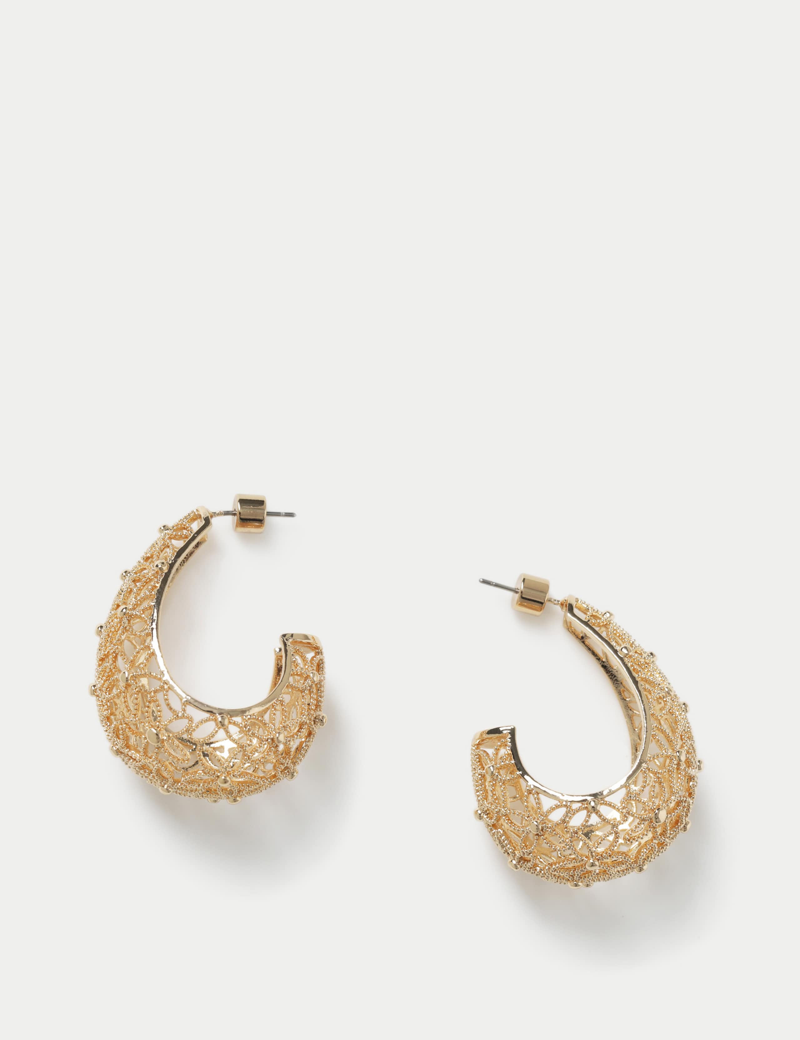 Floral Cut Out Hoop Earrings 3 of 3
