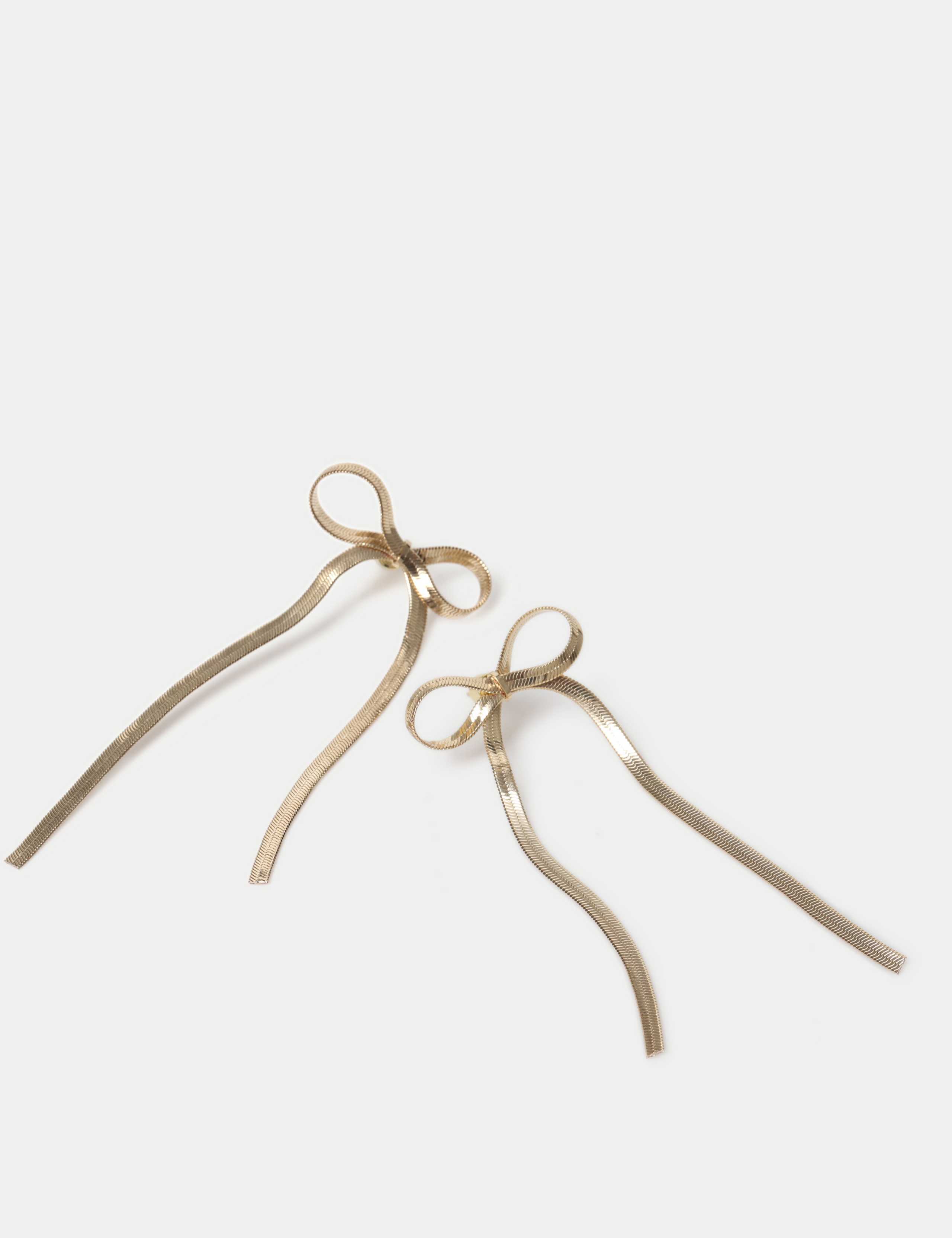 Bow Snake Chain Drop Earrings 2 of 2