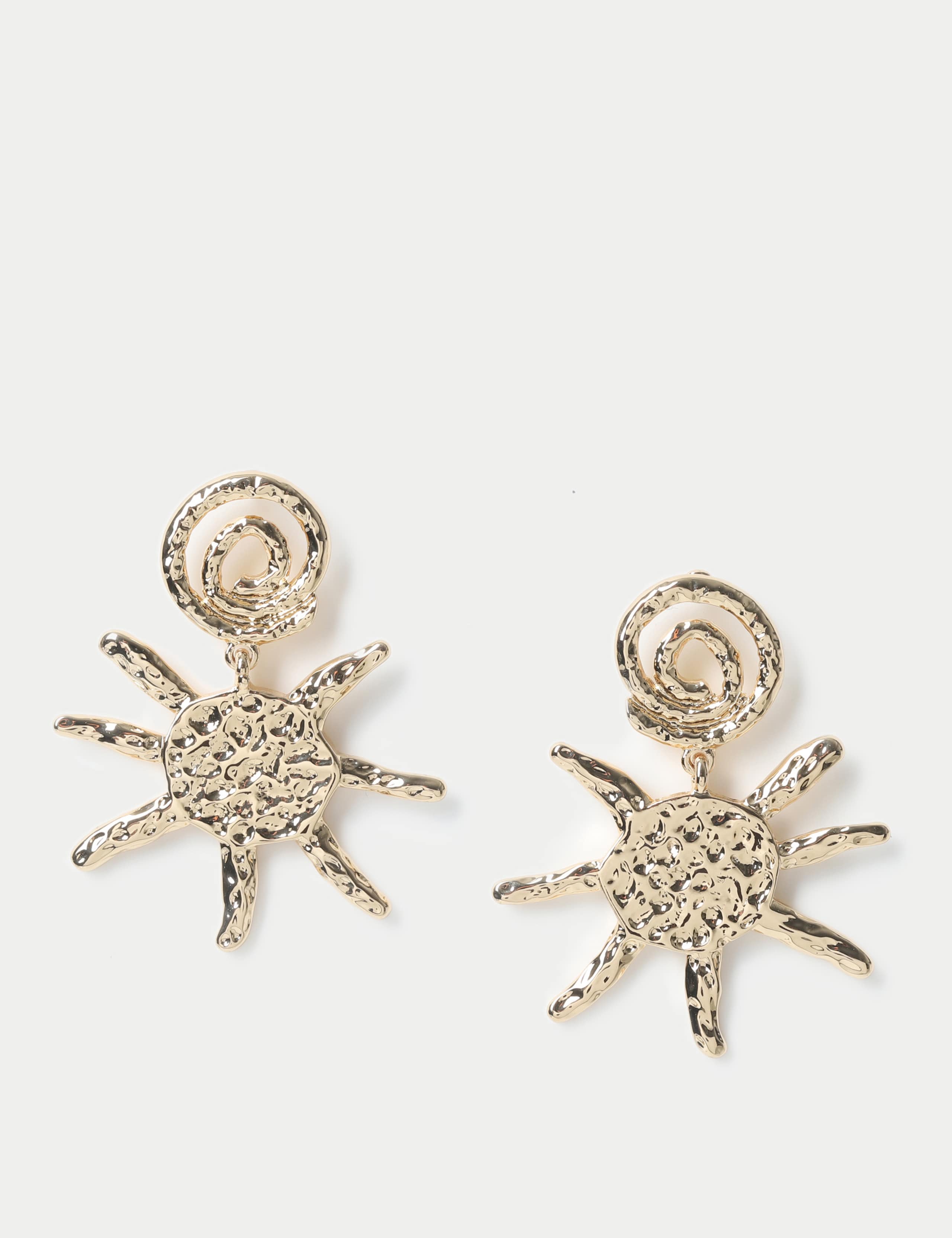 Swirl and Hammered  Sun Drop Earrings 1 of 2