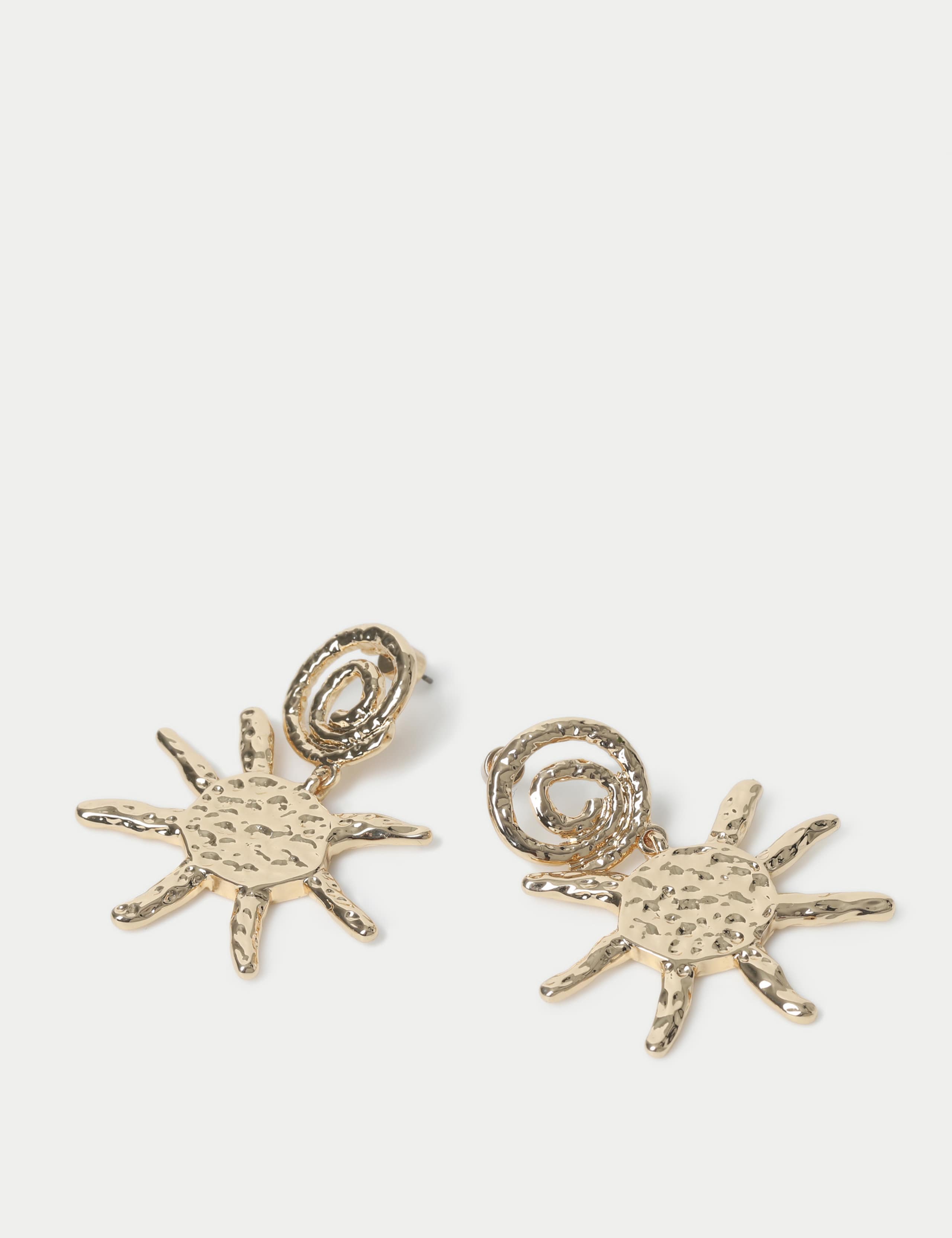 Swirl and Hammered  Sun Drop Earrings 2 of 2