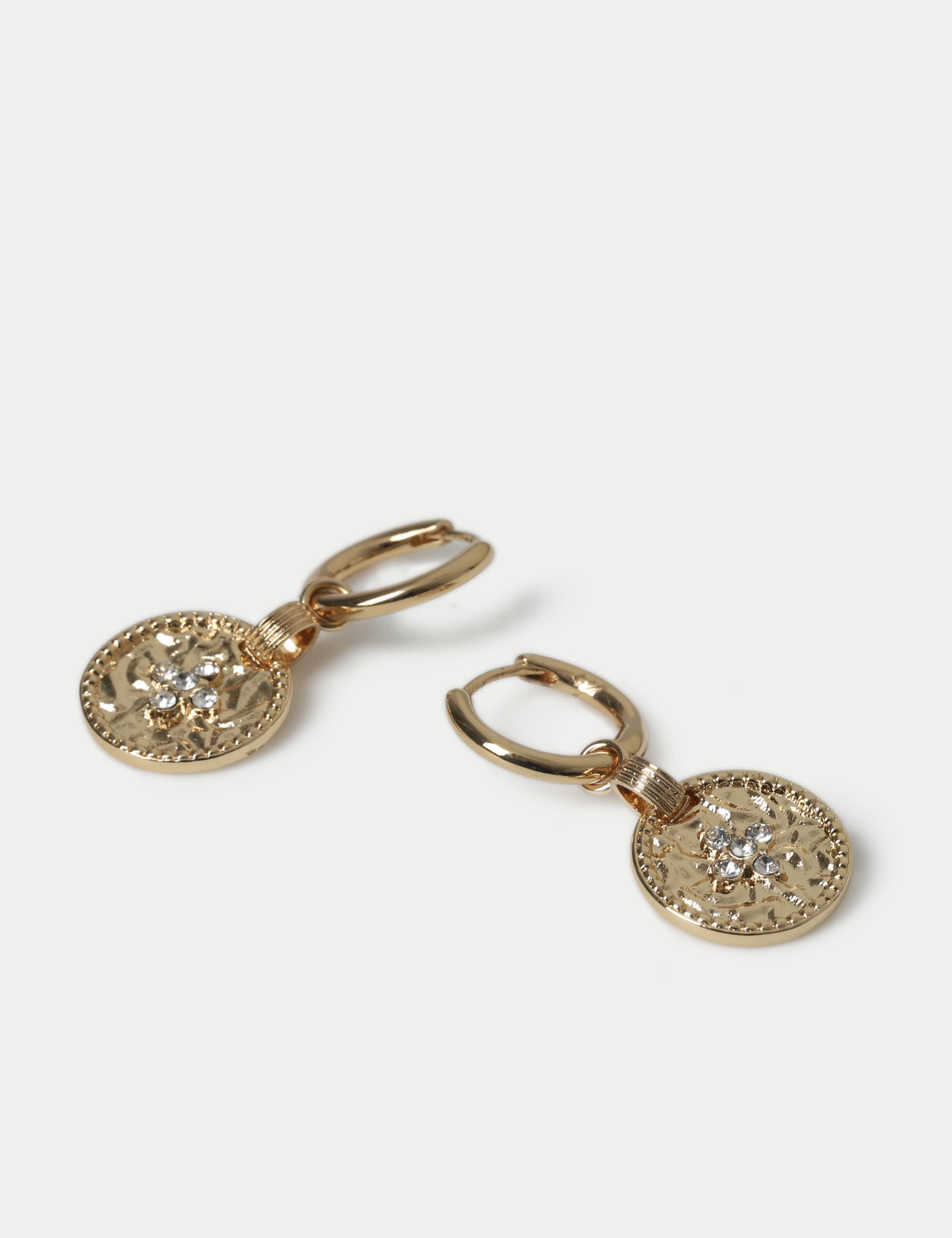 Rhinestone Scatter Drop Hoop Earrings 2 of 2
