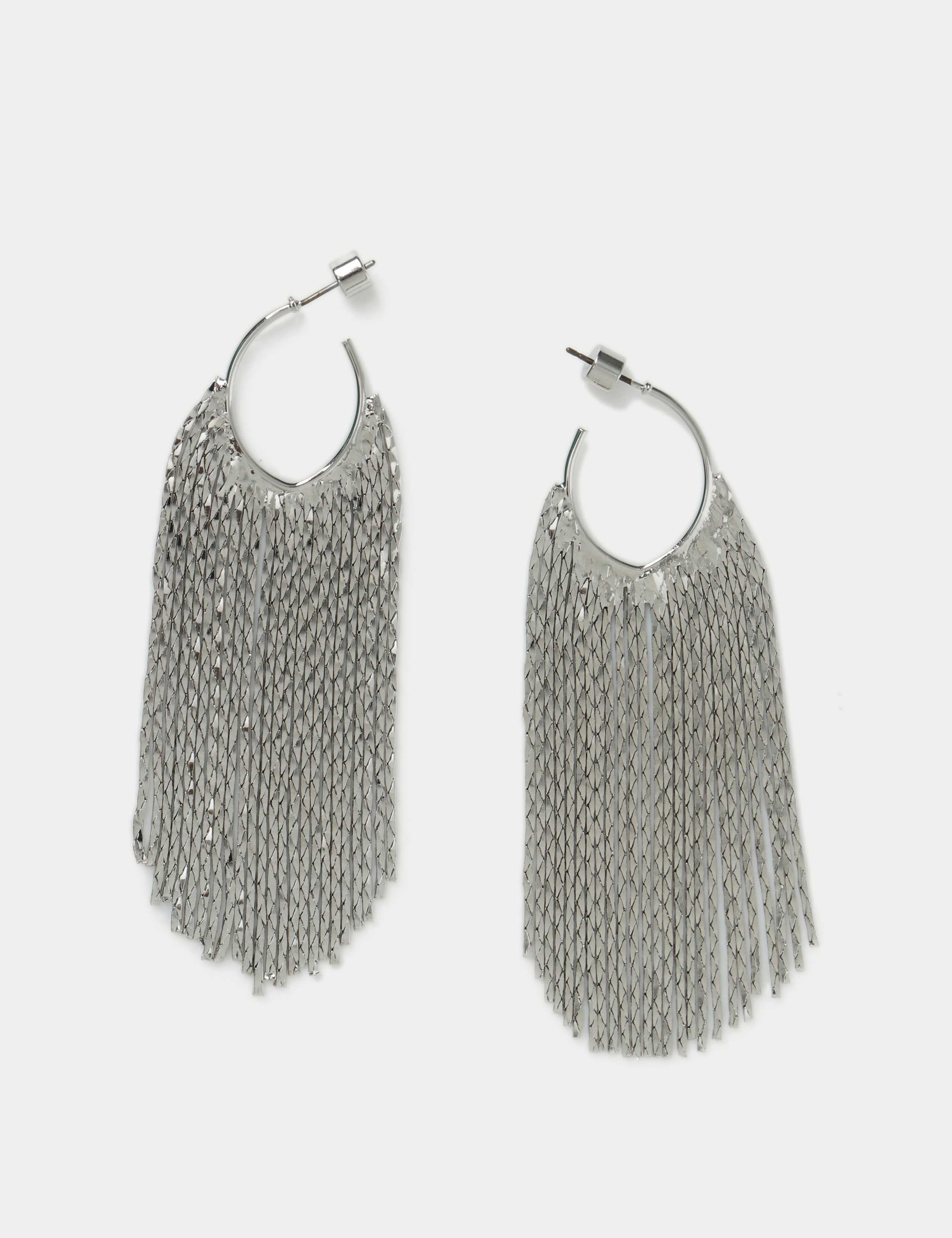 Fringe Drop Hoop Earrings 1 of 2