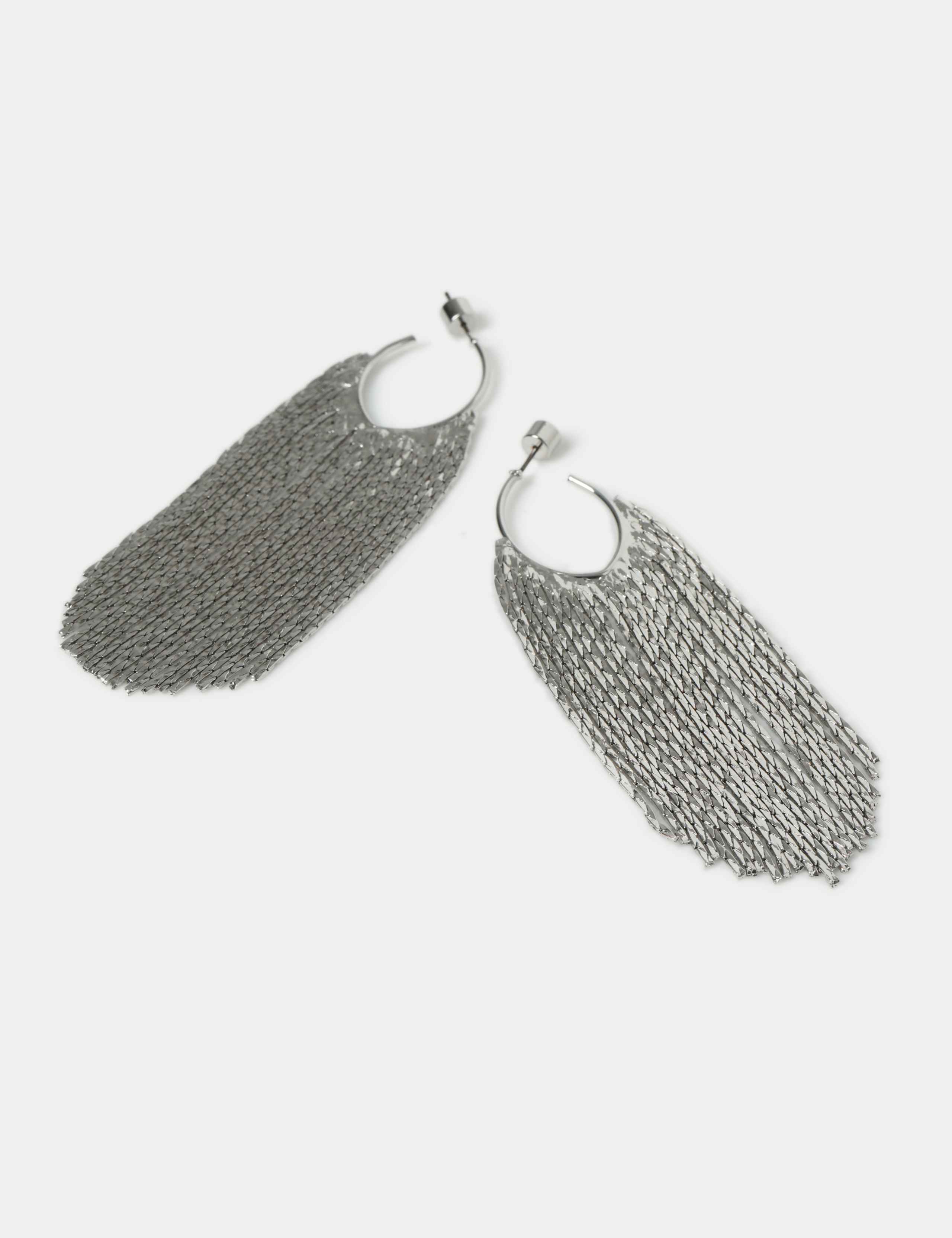 Fringe Drop Hoop Earrings 2 of 2