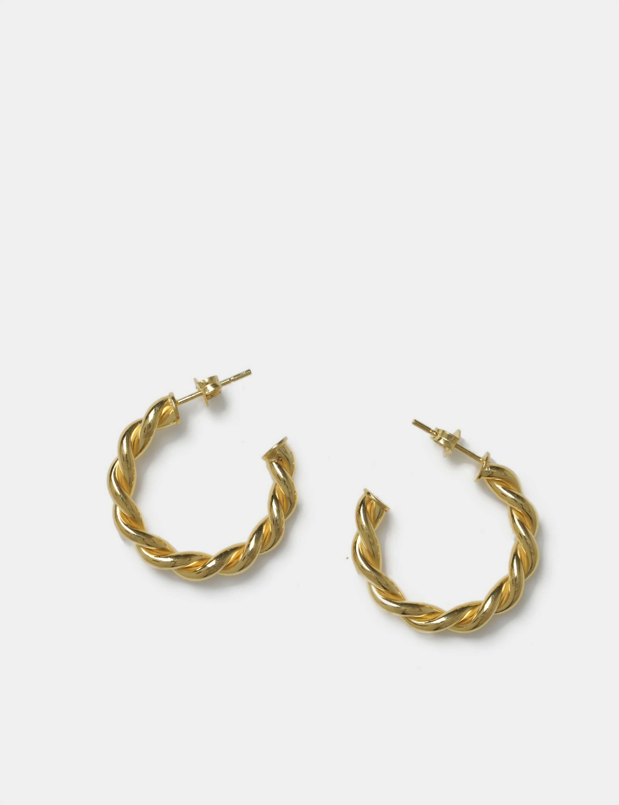 Gold Plated Sterling Silver Twist Detail Earrings 2 of 3