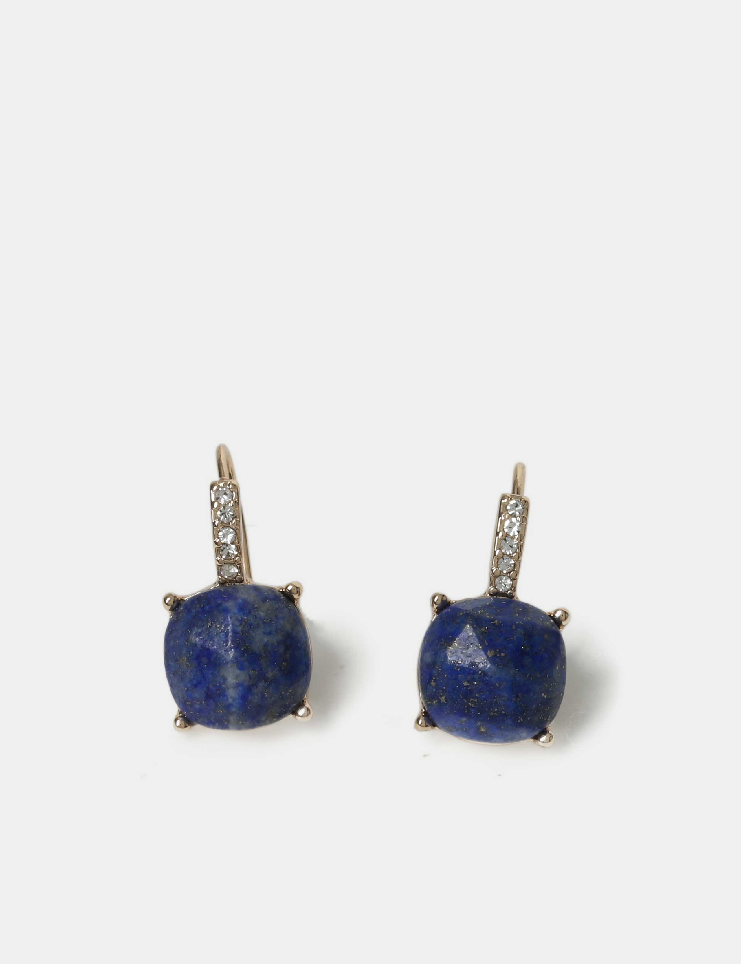 Blue Semi Precious Fish Hook Earrings 2 of 2