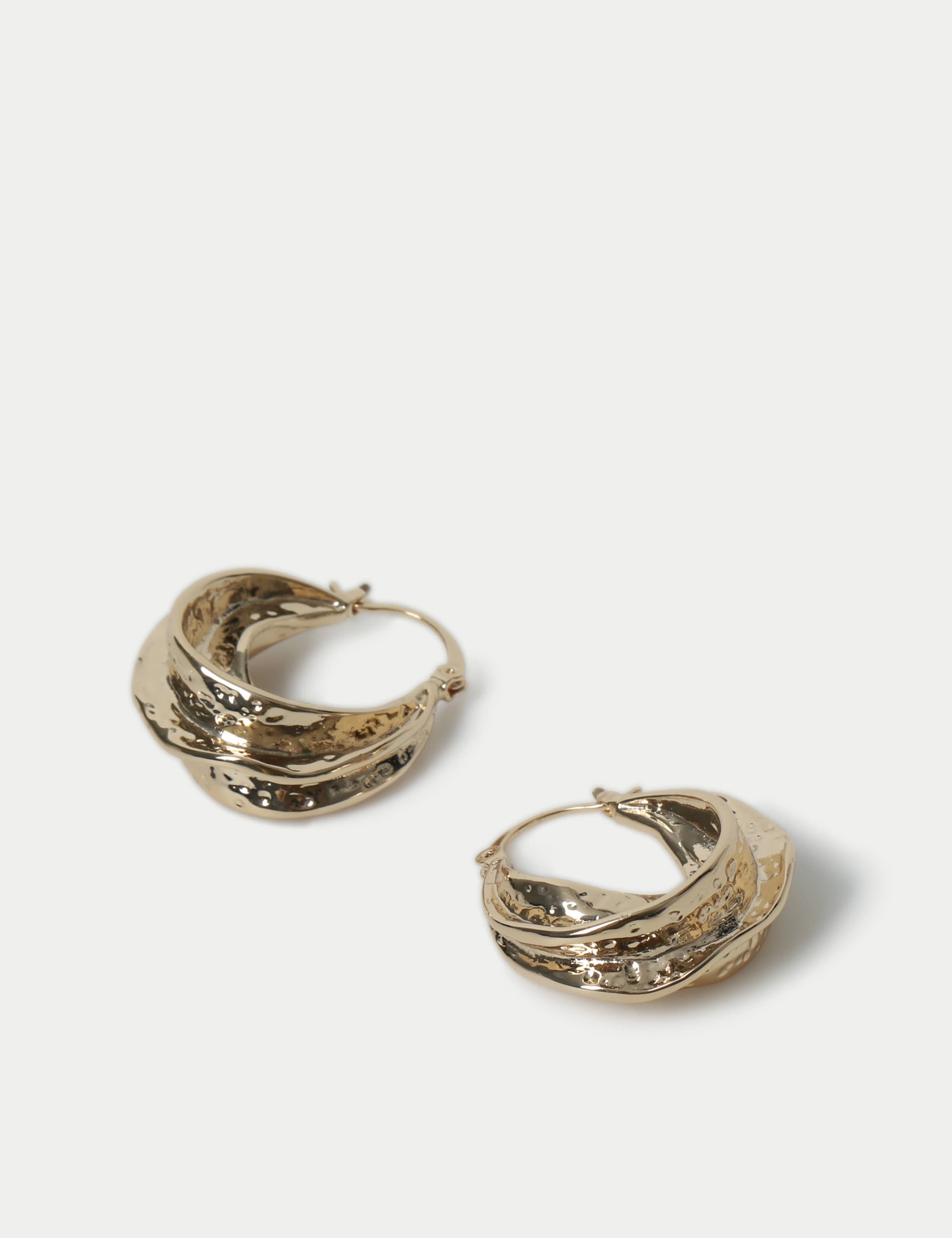 Hammered Ridged Hoops 2 of 2