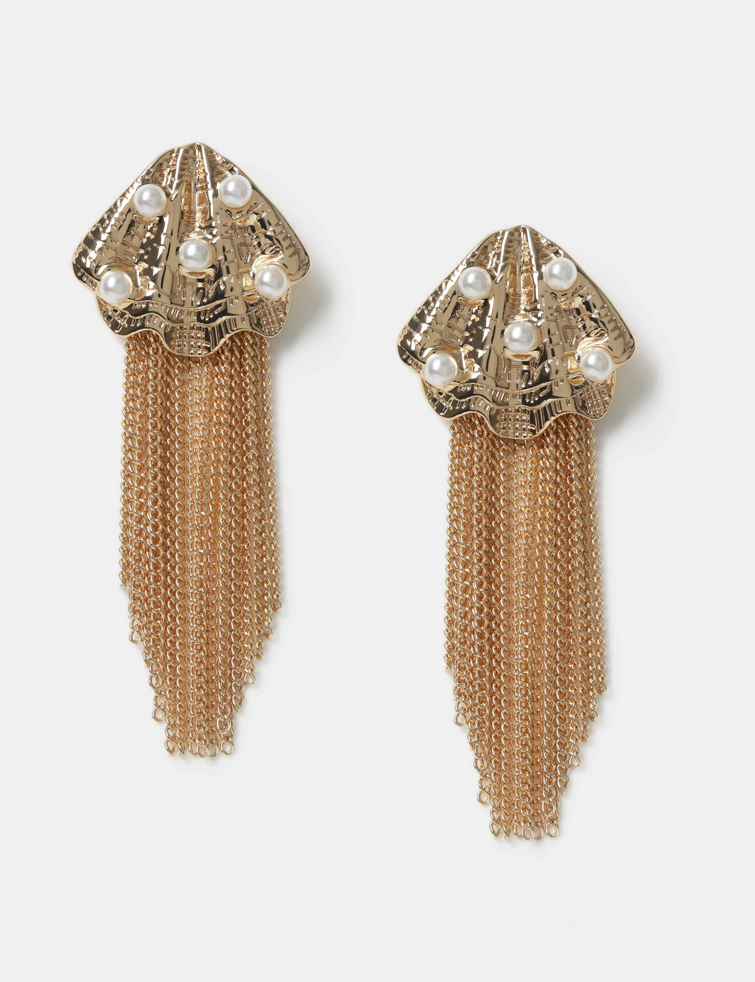 Shell Fringe Drop Earrings 2 of 3