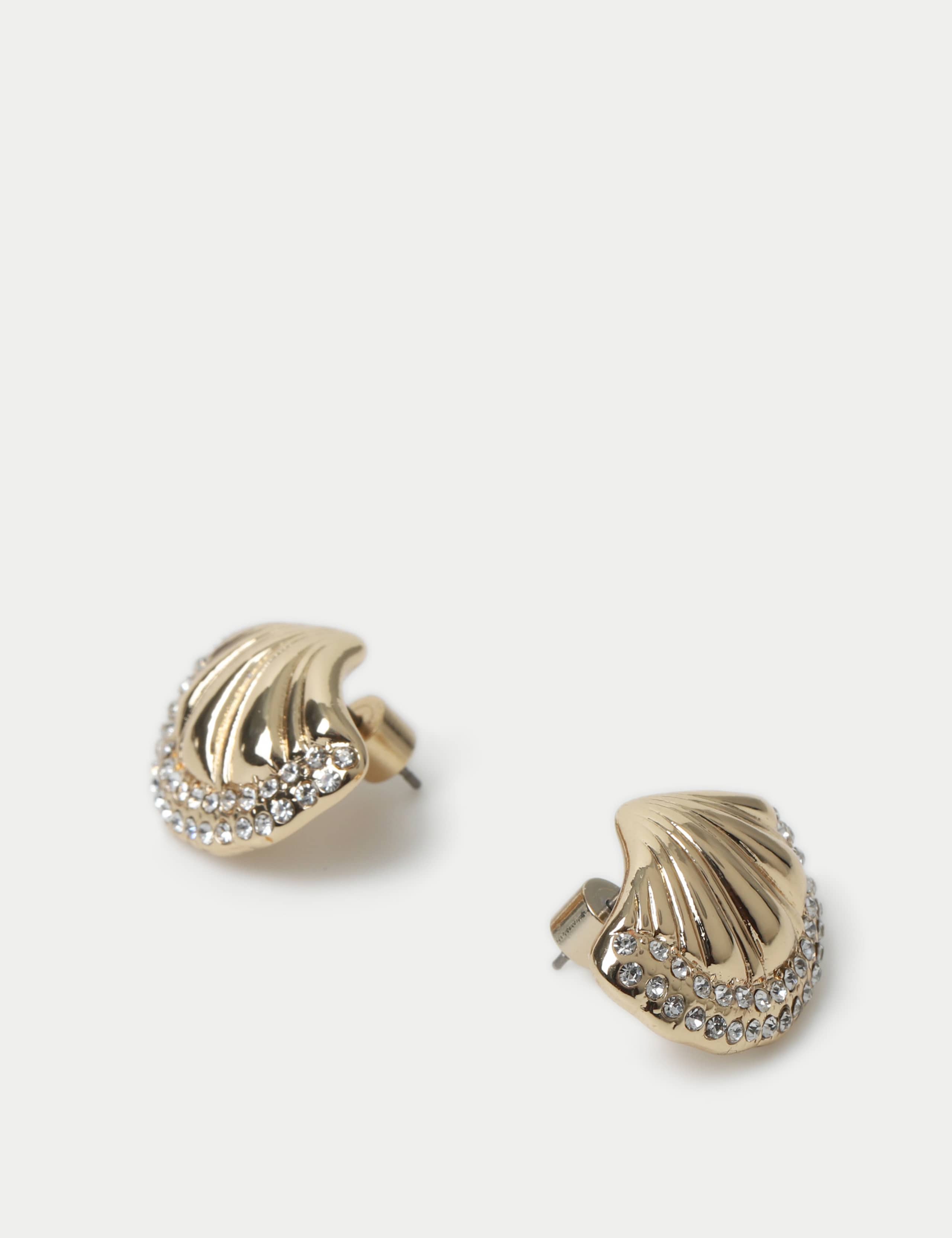 Embellished Shell Stud Earrings 2 of 2