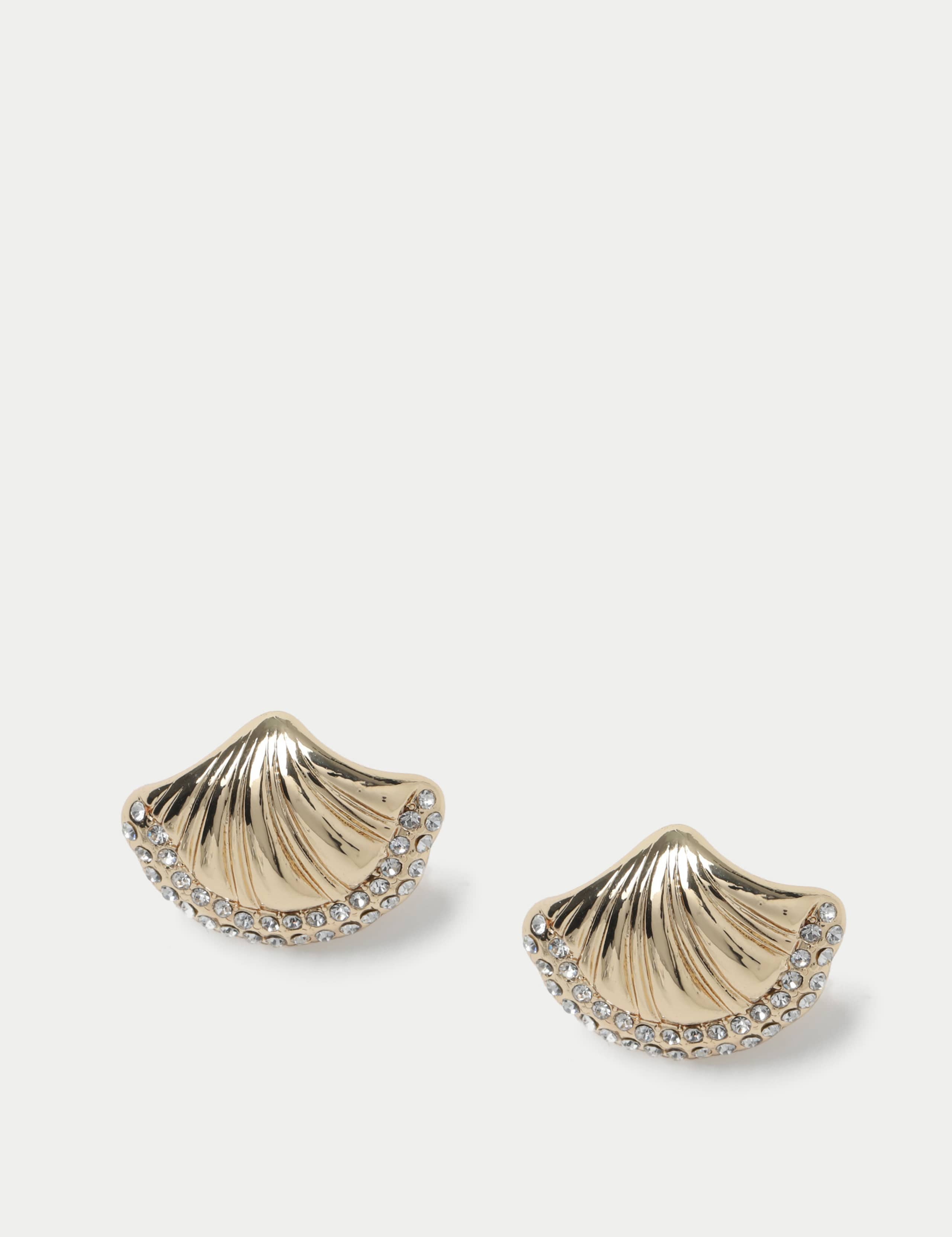 Embellished Shell Stud Earrings 1 of 2
