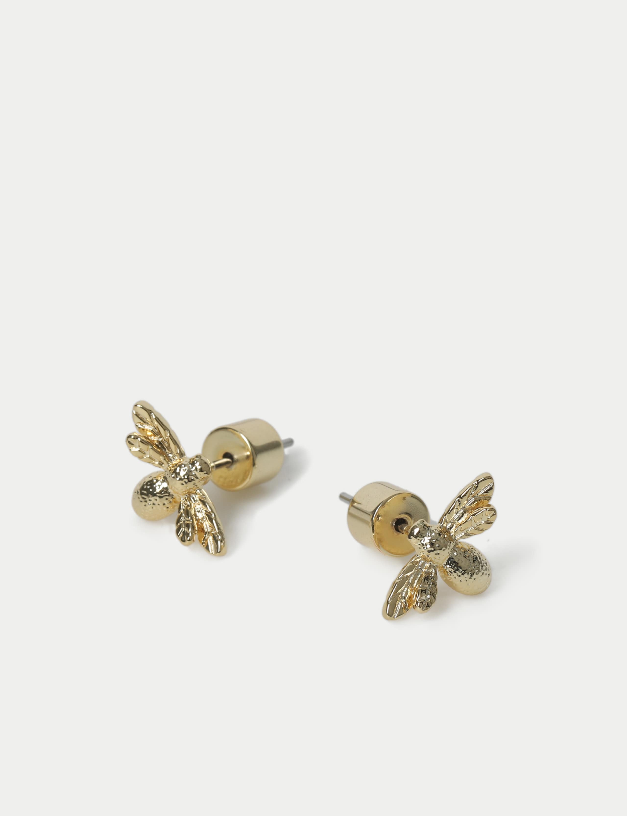 14ct Gold Plated Bee Stud Earrings 2 of 2