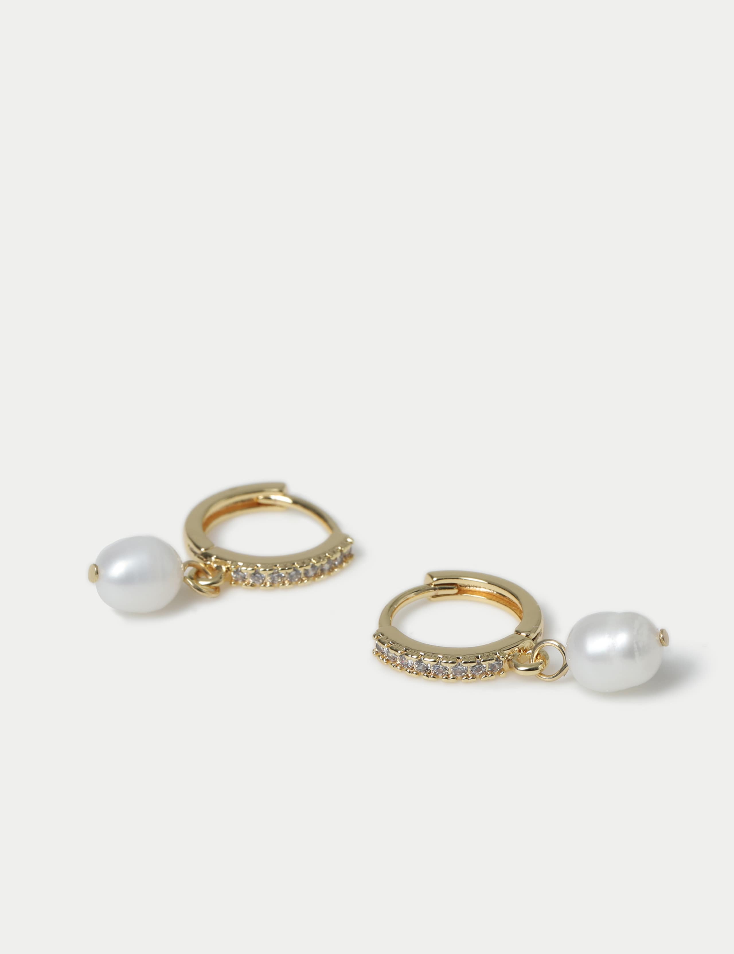 14ct  Gold Plated Fresh Water Pearl Drop Earrings 2 of 3