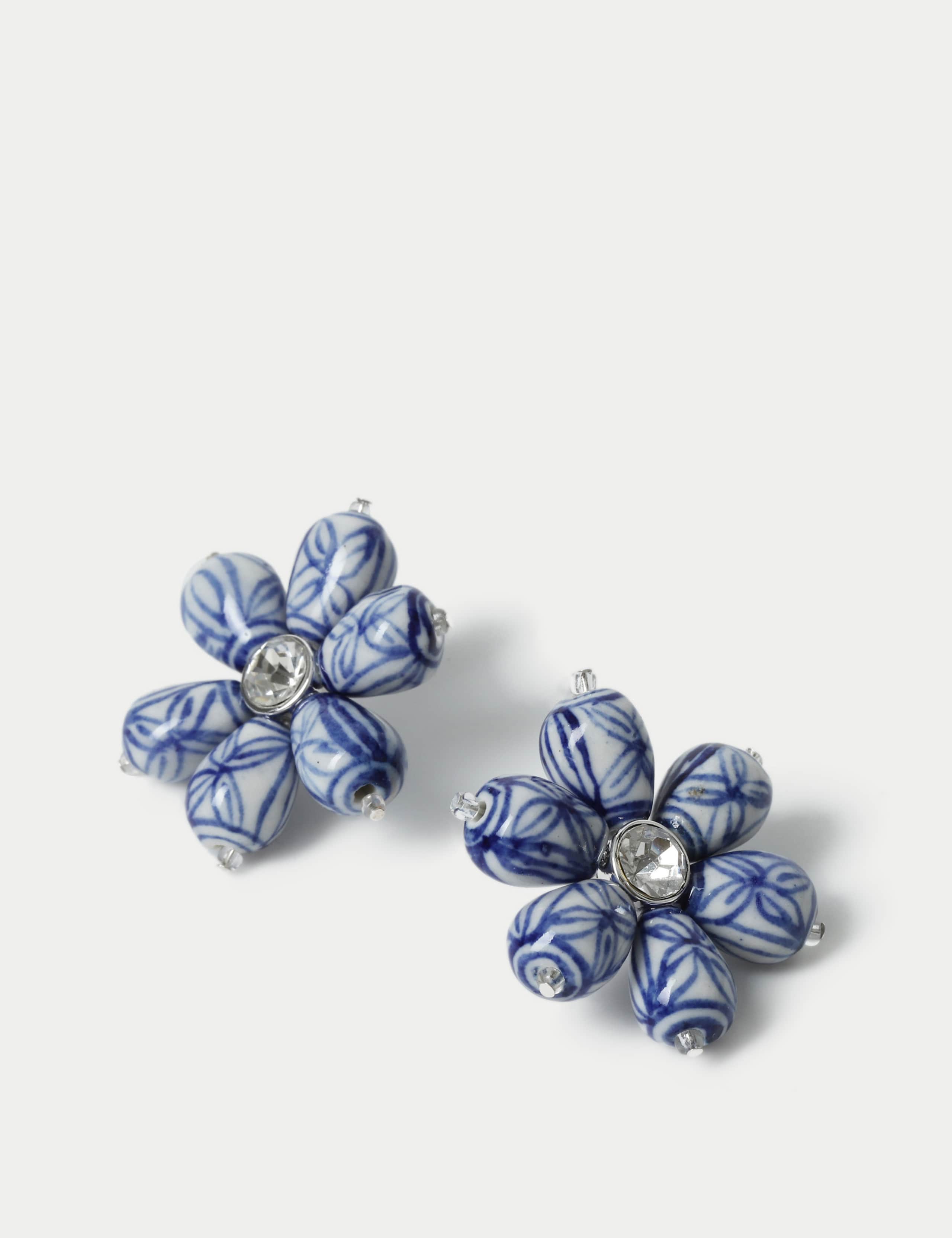 Ceramic Flower Stud Earrings 2 of 2
