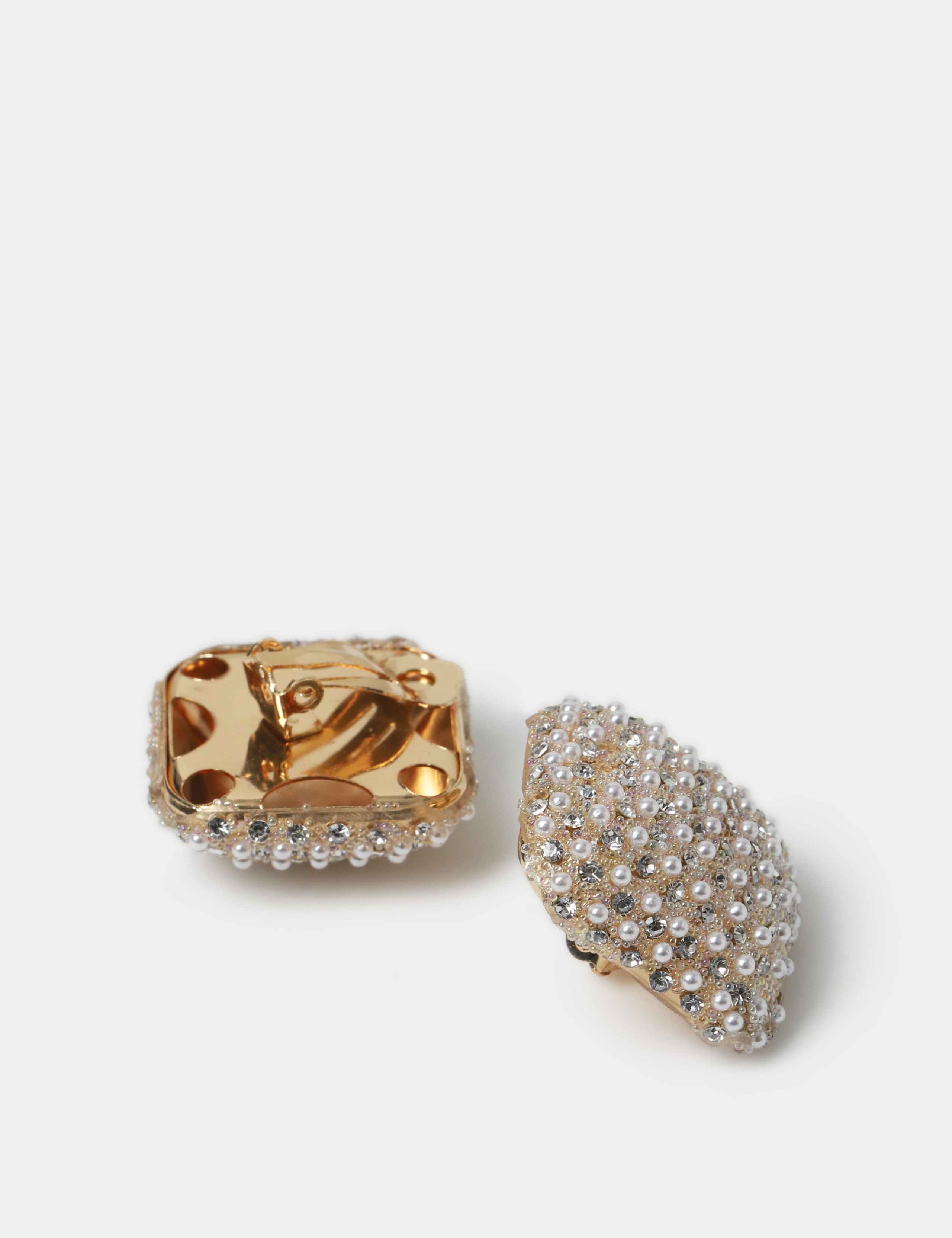 Embellished Pearl Stud Earrings 4 of 4