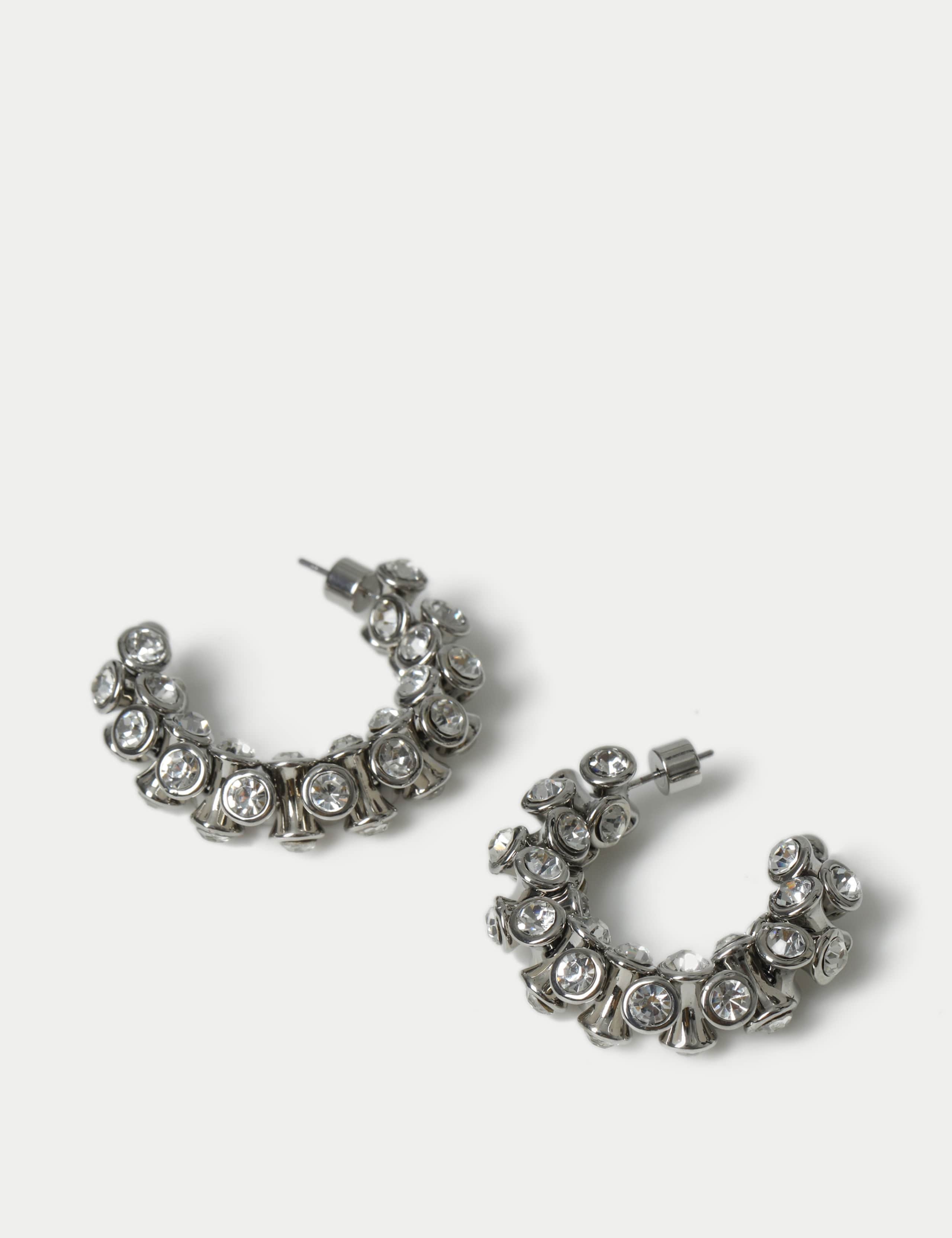 Rhinestone Hoop Earrings 2 of 2