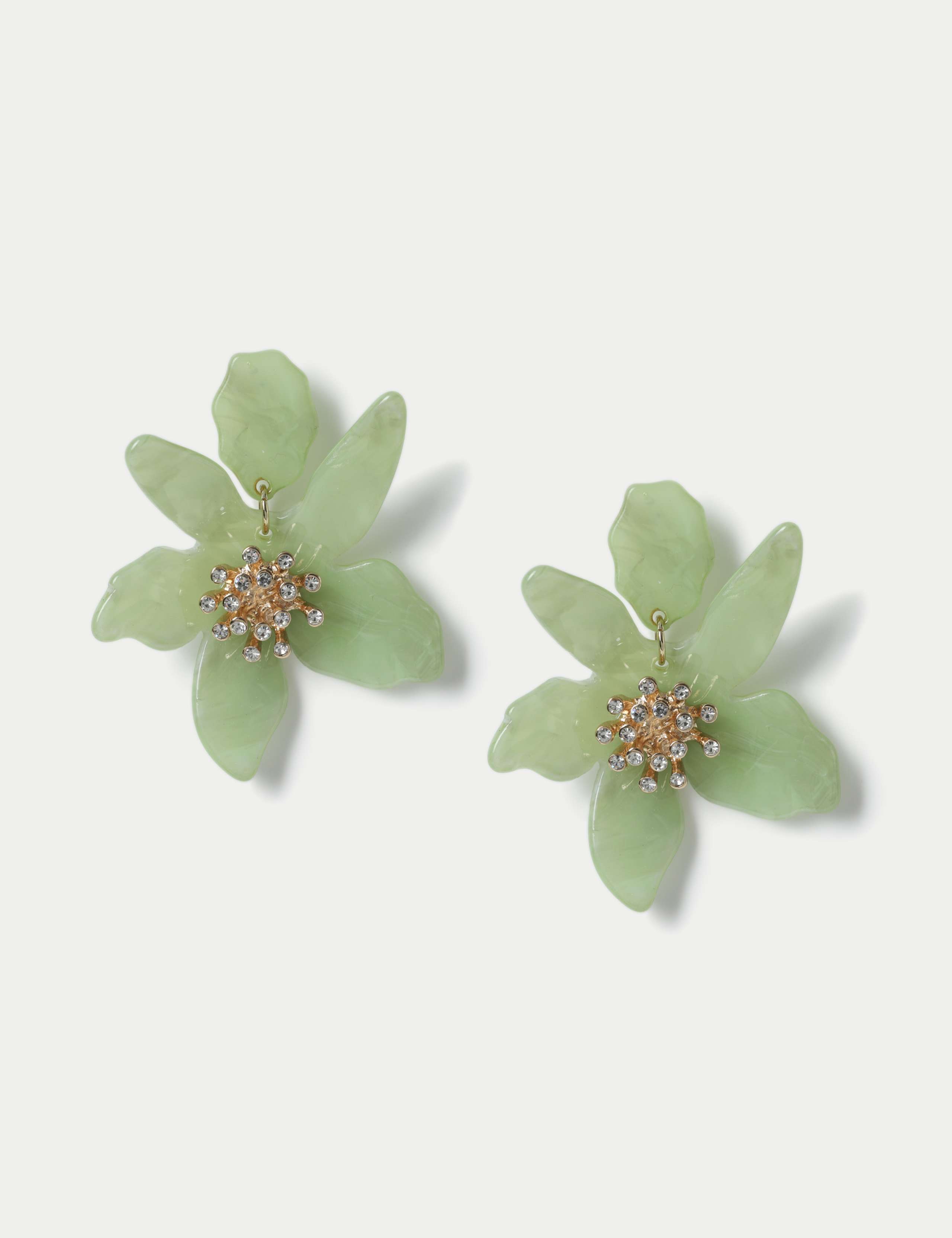 Floral Form Resin Drop Earrings 2 of 3