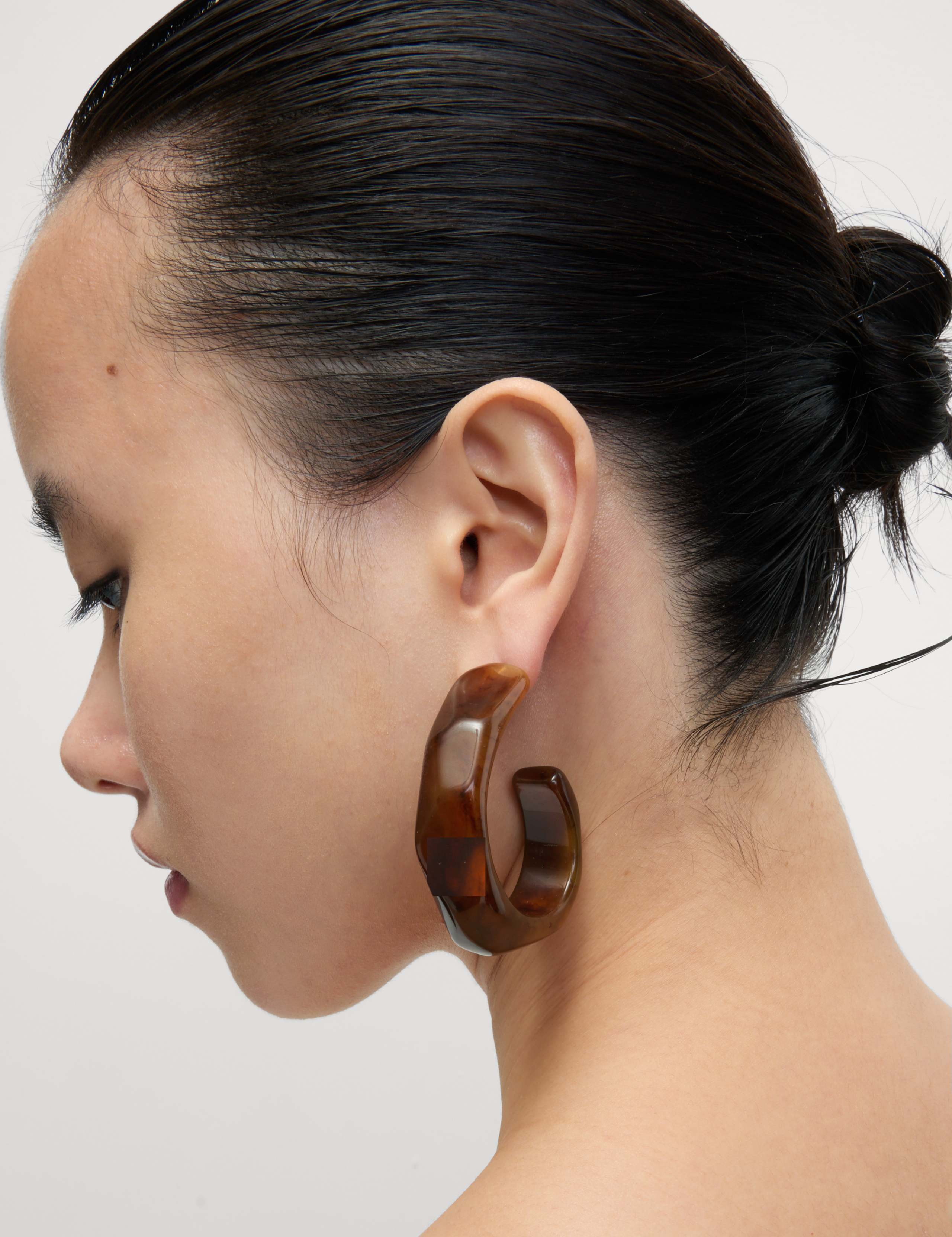 Resin Bamboo Hoop Earrings 3 of 4