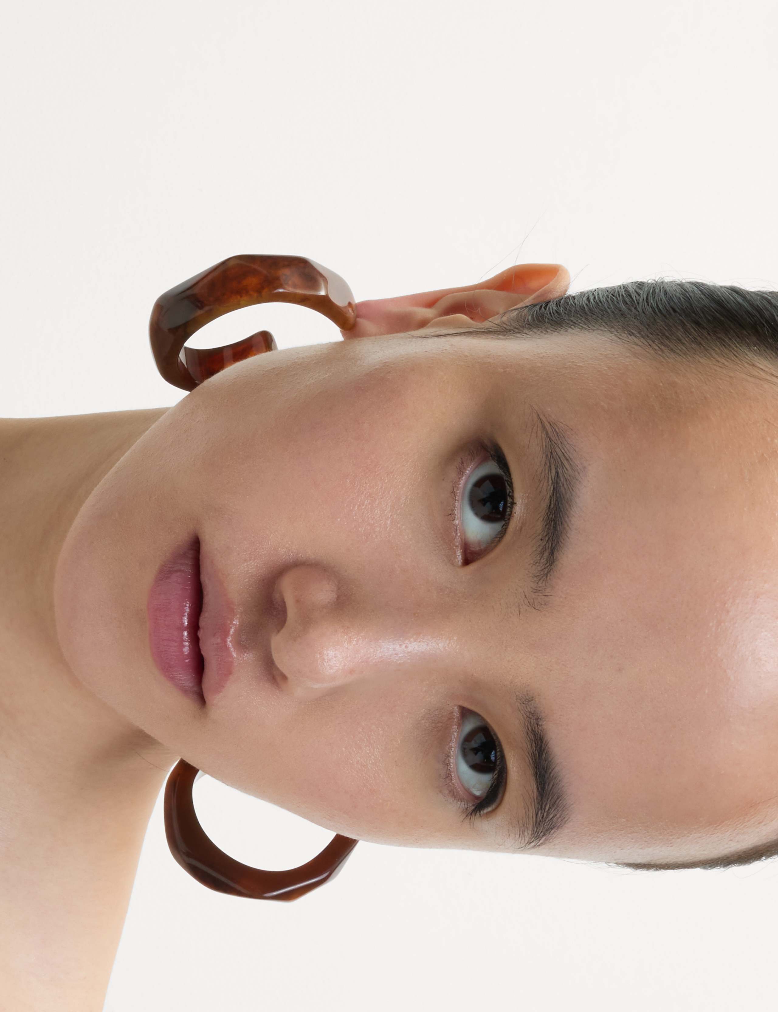 Resin Bamboo Hoop Earrings 4 of 4
