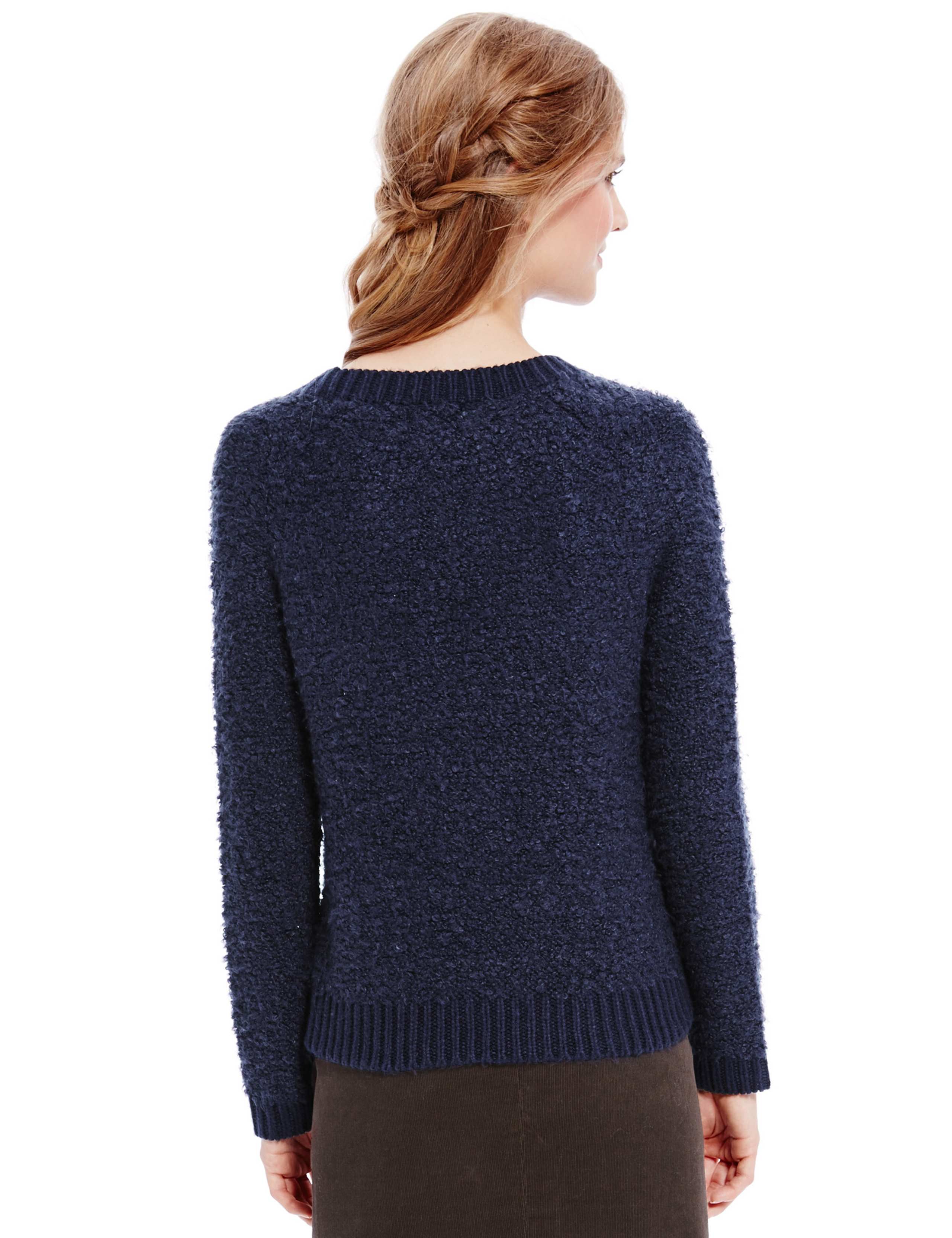 Jewel Embellished Bouclé Jumper with Wool 4 of 4