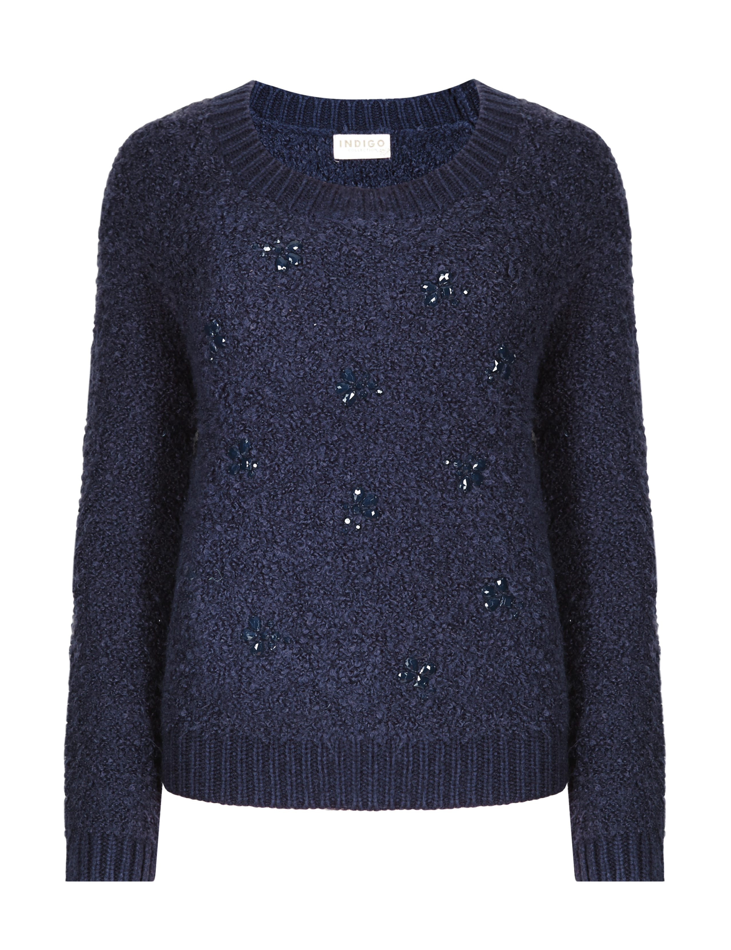 Jewel Embellished Bouclé Jumper with Wool 2 of 4
