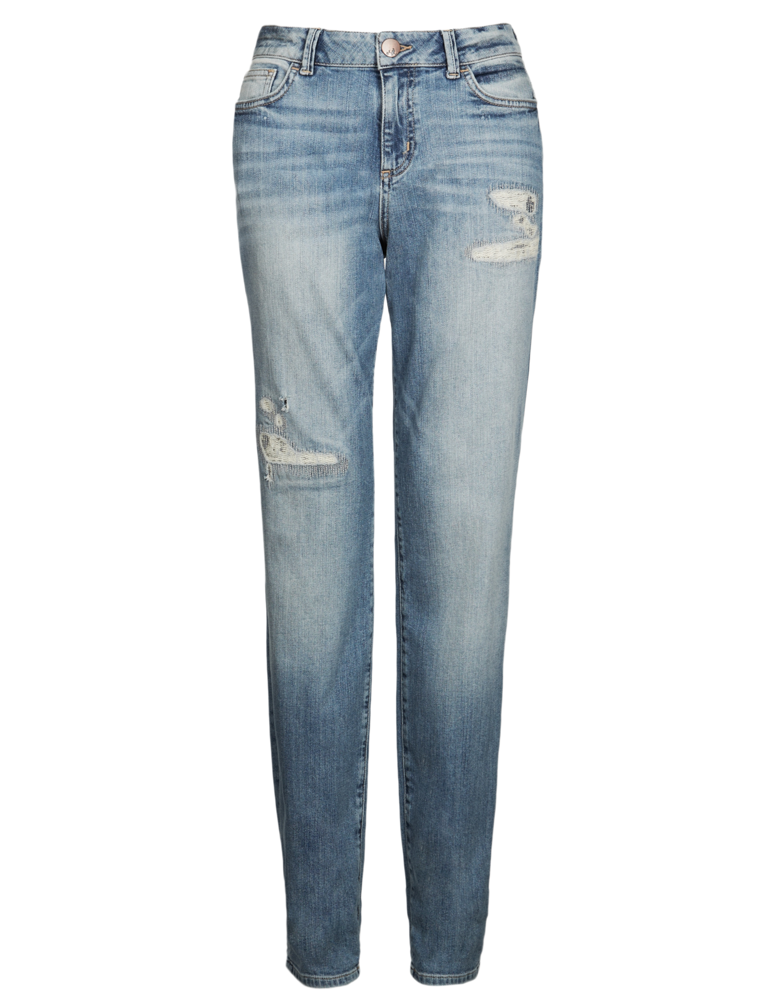 Ripped Slim Leg Boyfriend Jeans 2 of 4