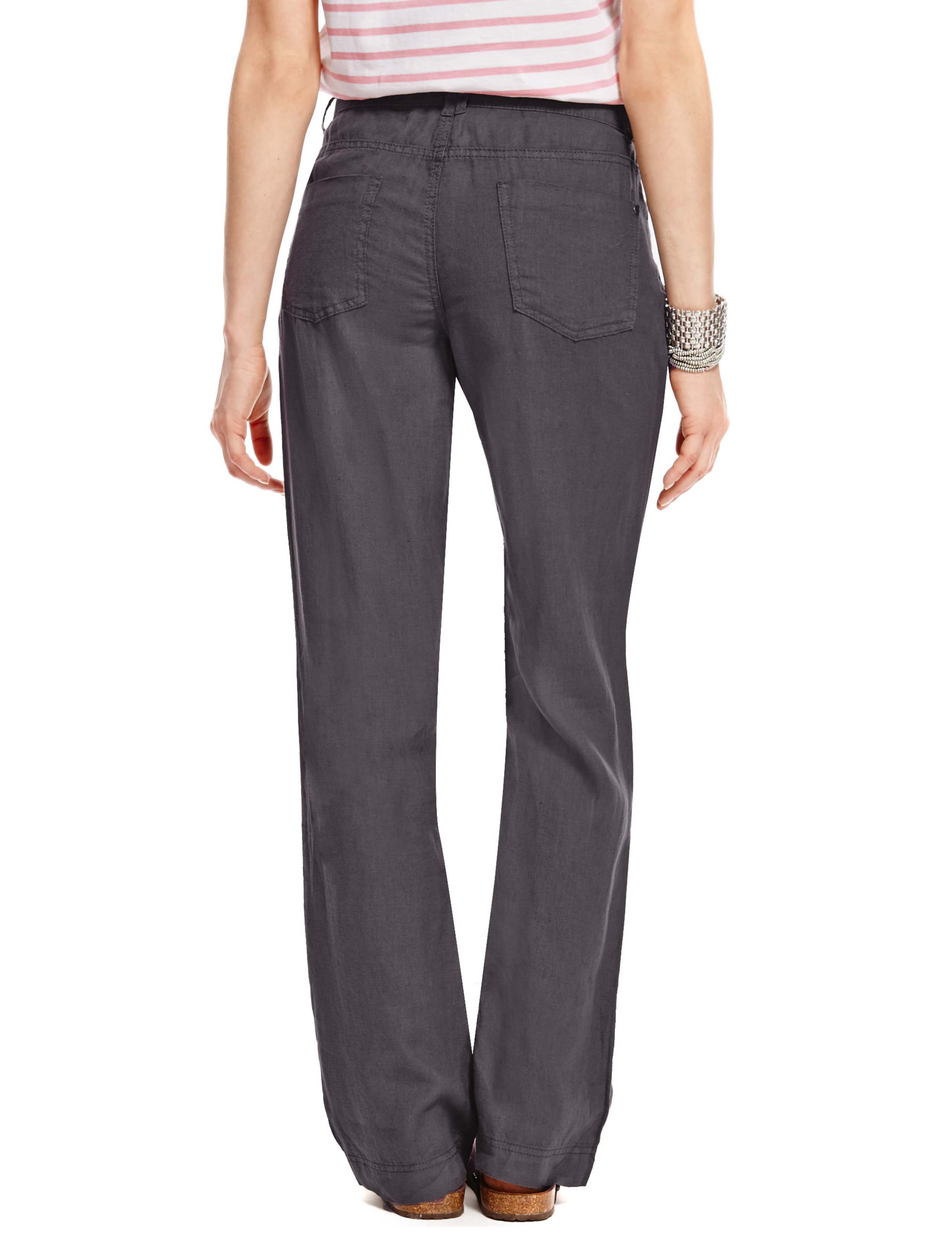 Pure Linen Straight Leg Trousers 4 of 4