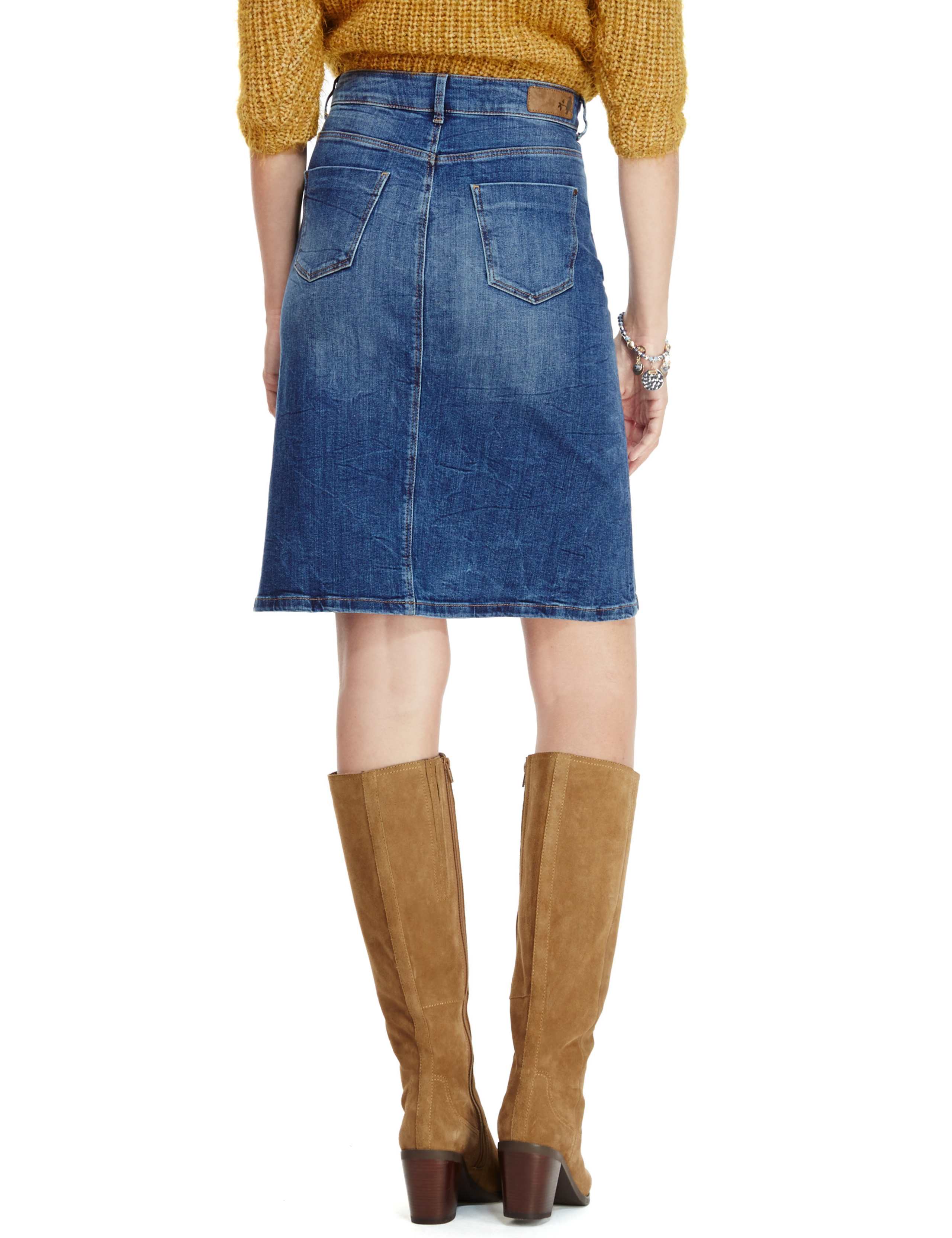 Denim Button Through A-Line Skirt 4 of 4