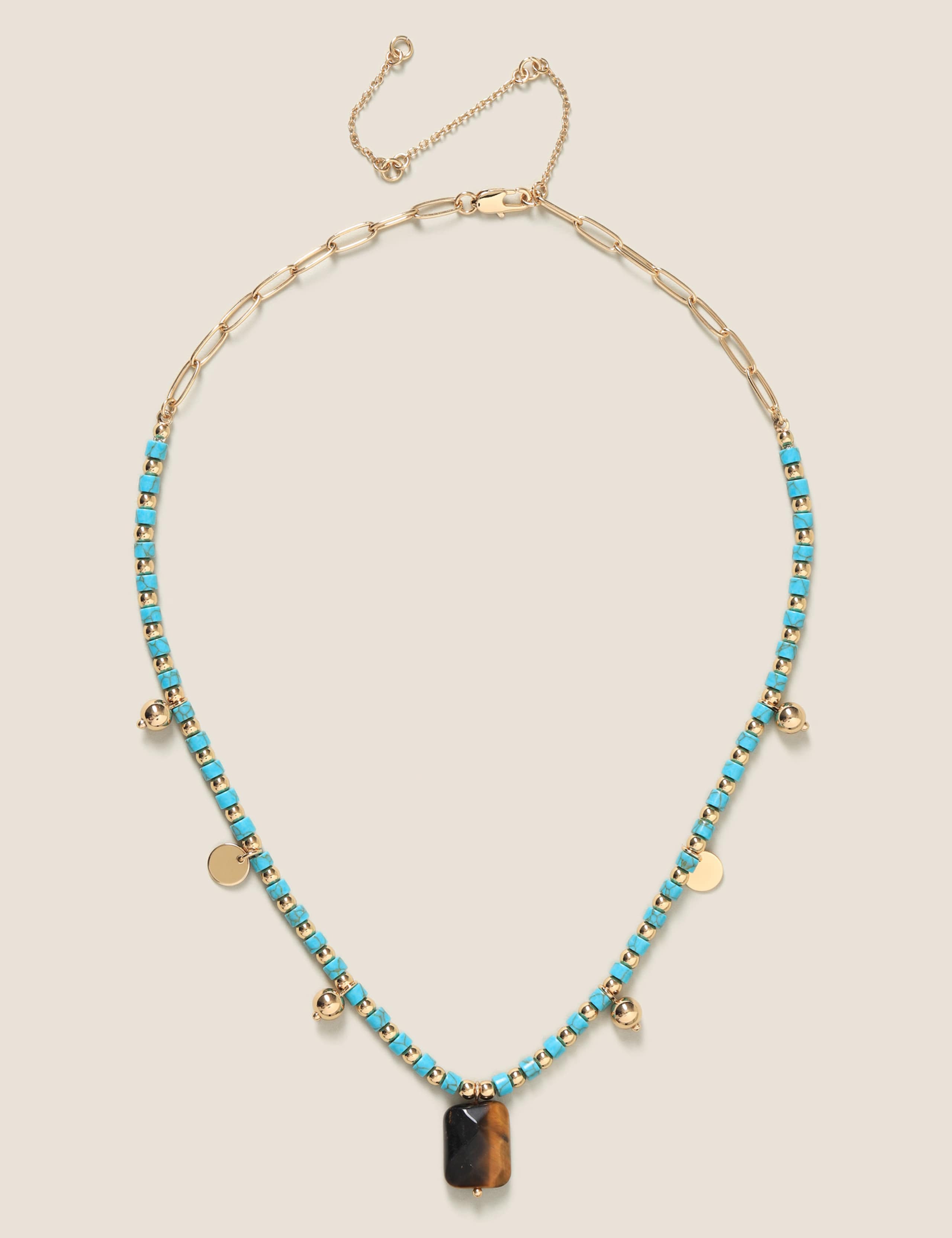 Semi-Precious Beaded Rope Necklace 2 of 2